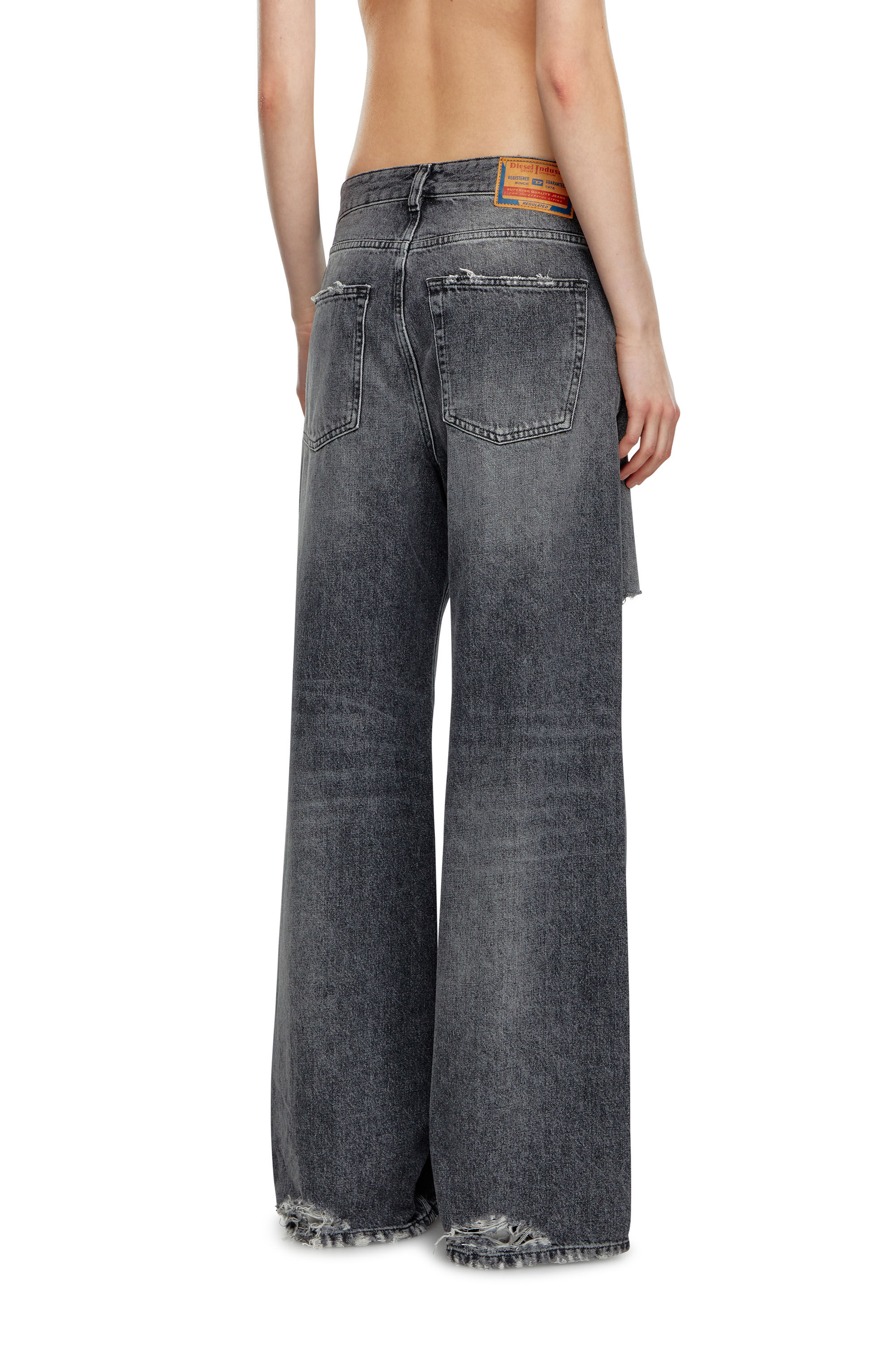 Diesel - Femme Straight Jeans 1996 D-Sire 007X4, Noir/Gris foncé - Image 4