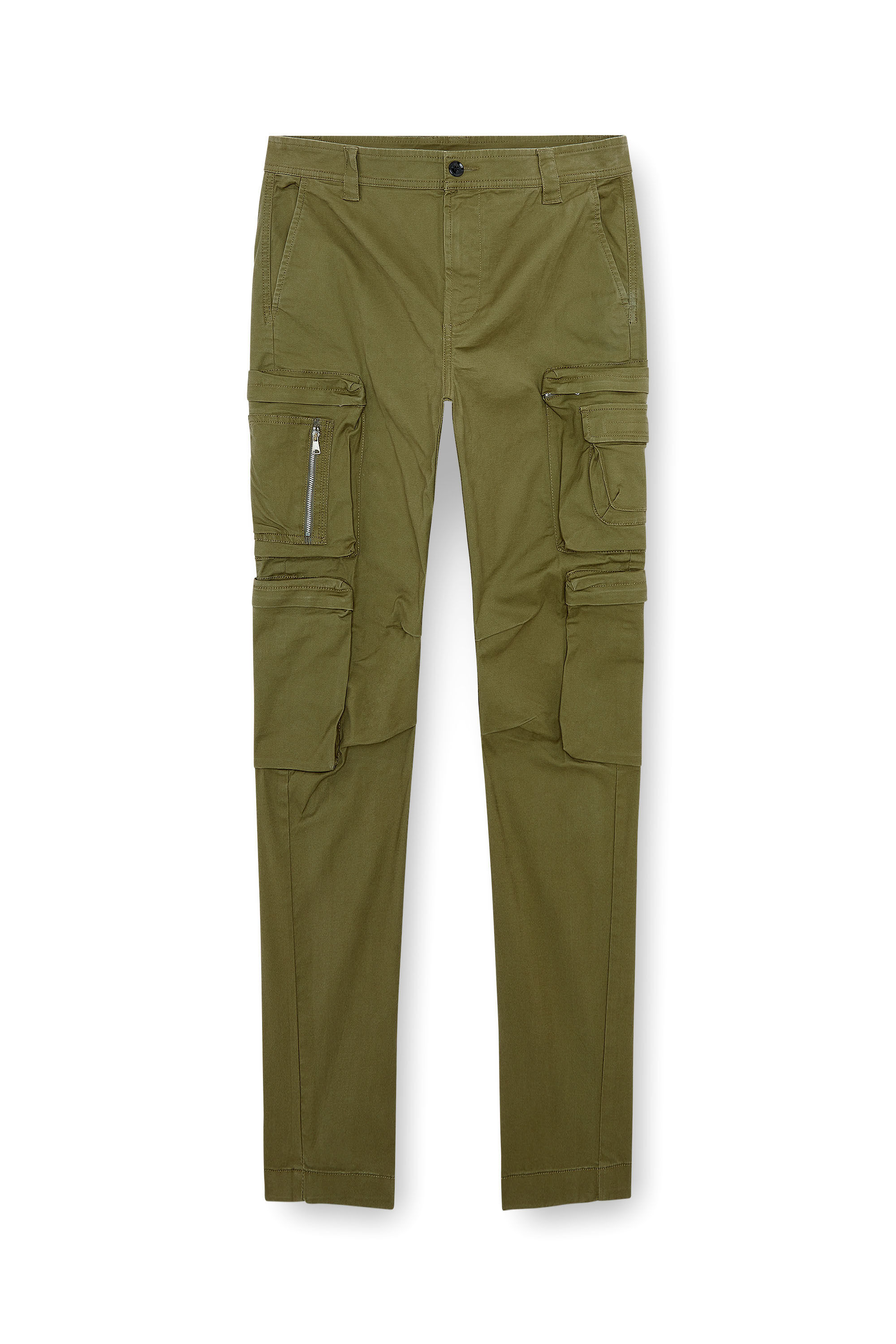 Diesel - P-ARLEM, Pantaloni cargo con tasca zip Uomo in Verde - 2