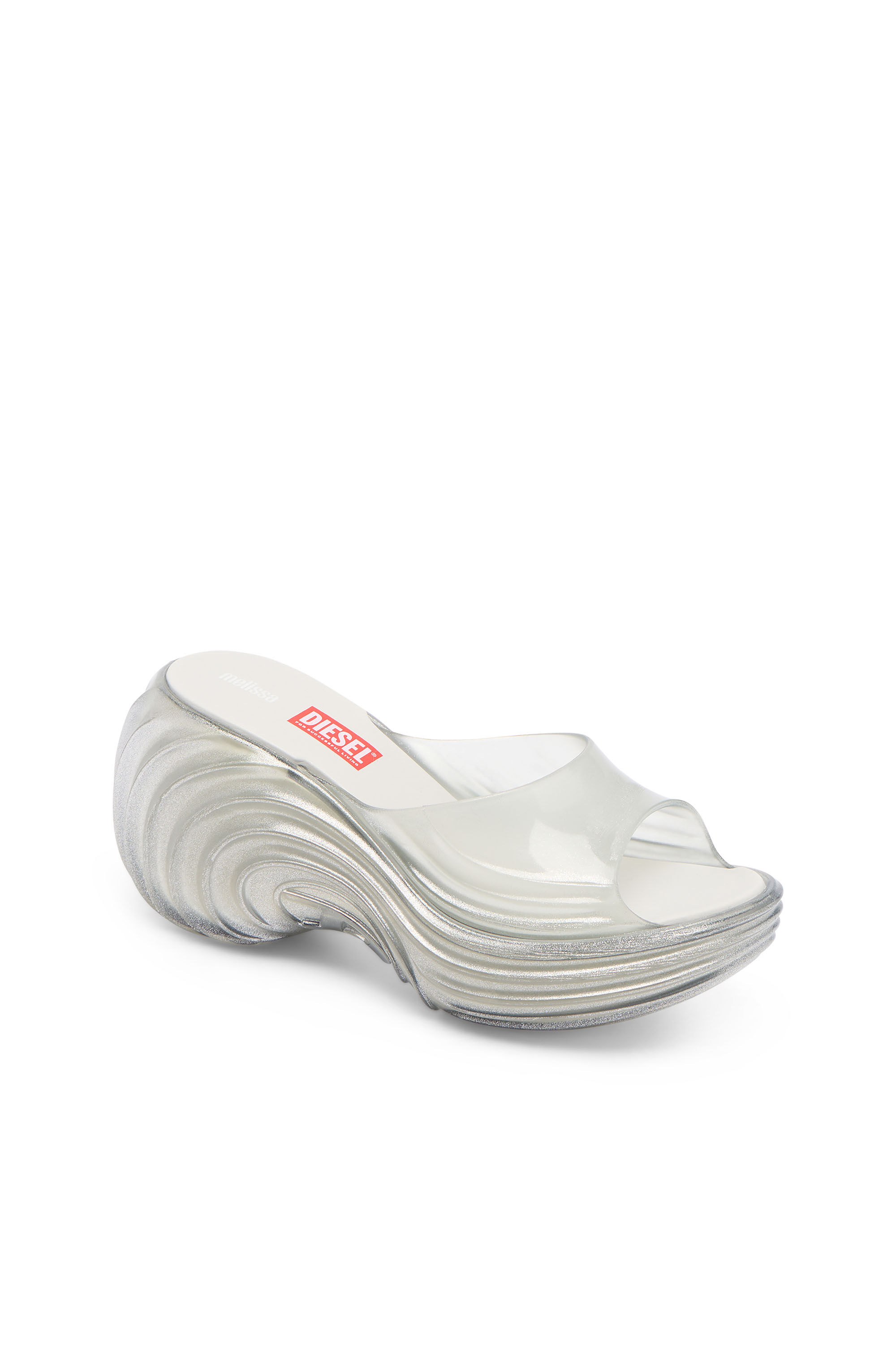 Diesel - MELISSA QUANTUM PLATFORM, Damen Plateau-Pantolette aus Melflex&reg; in Silber - 6