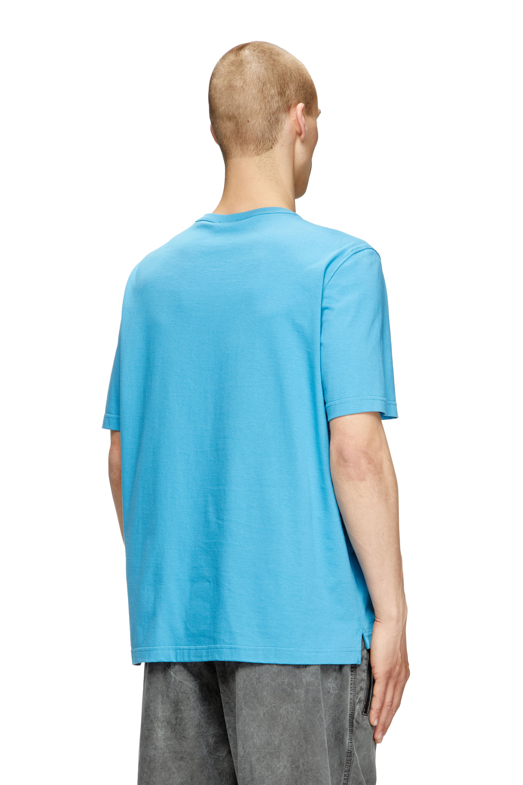 Diesel - T-ADJUST-OD, Herren T-Shirt mit metallischem Oval D in Azurblau - 4