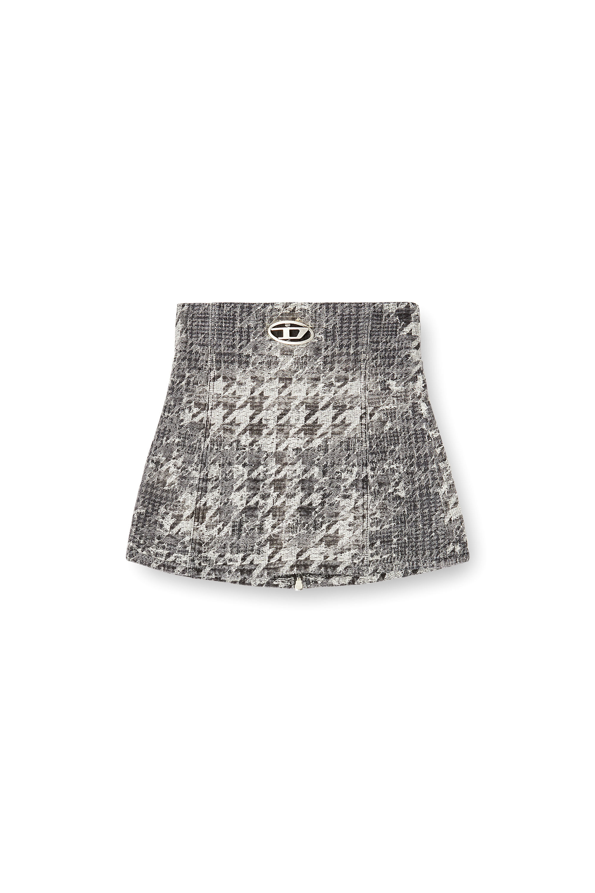 Diesel - DE-ORSET-FSH1, Damen Basque-Gewand aus Prince-of-Wales-Jacquard-Denim in Schwarz/Weiss - 2