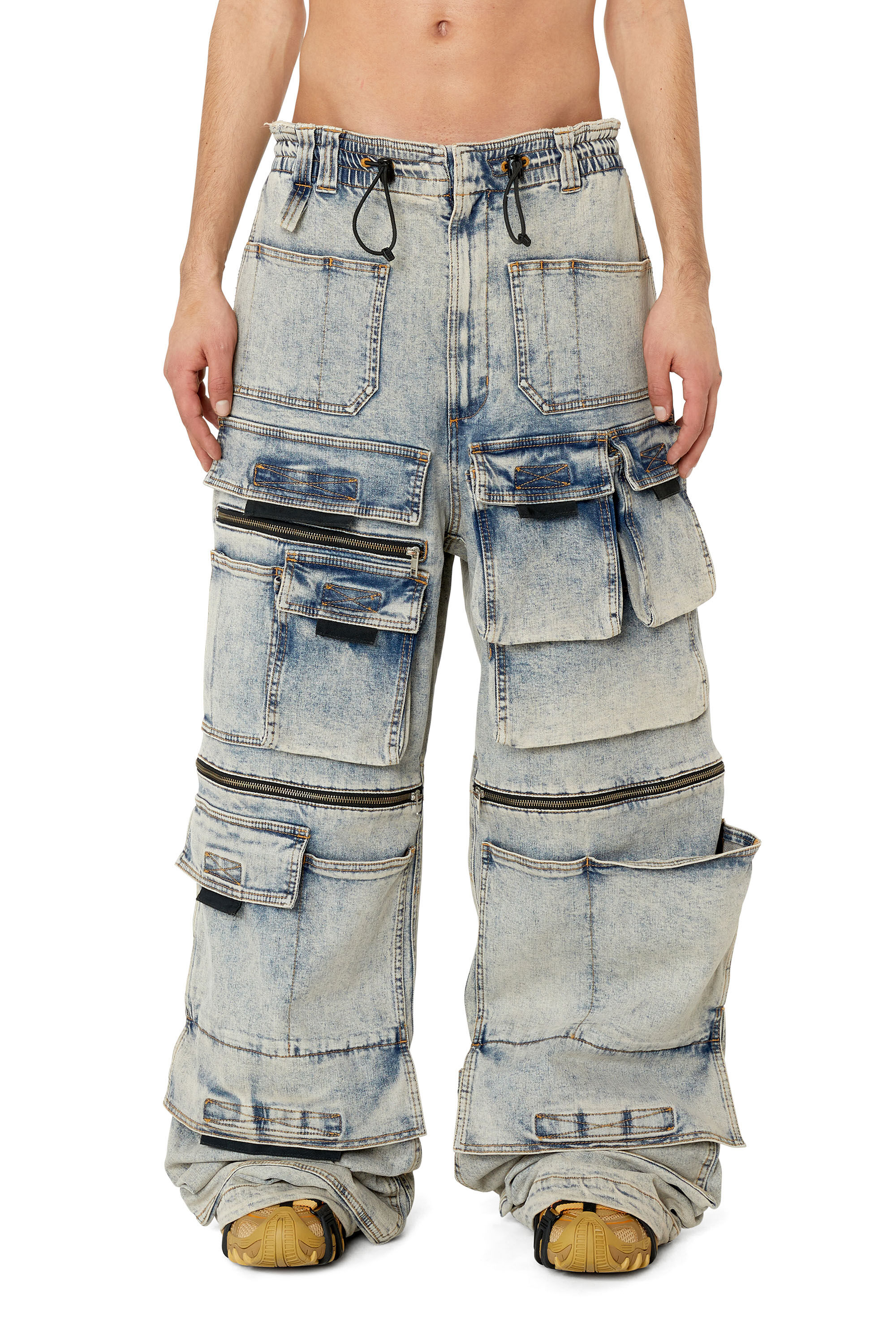 Diesel - Straight Jeans D-Onlypockets 09F12, Mittelblau - Image 3