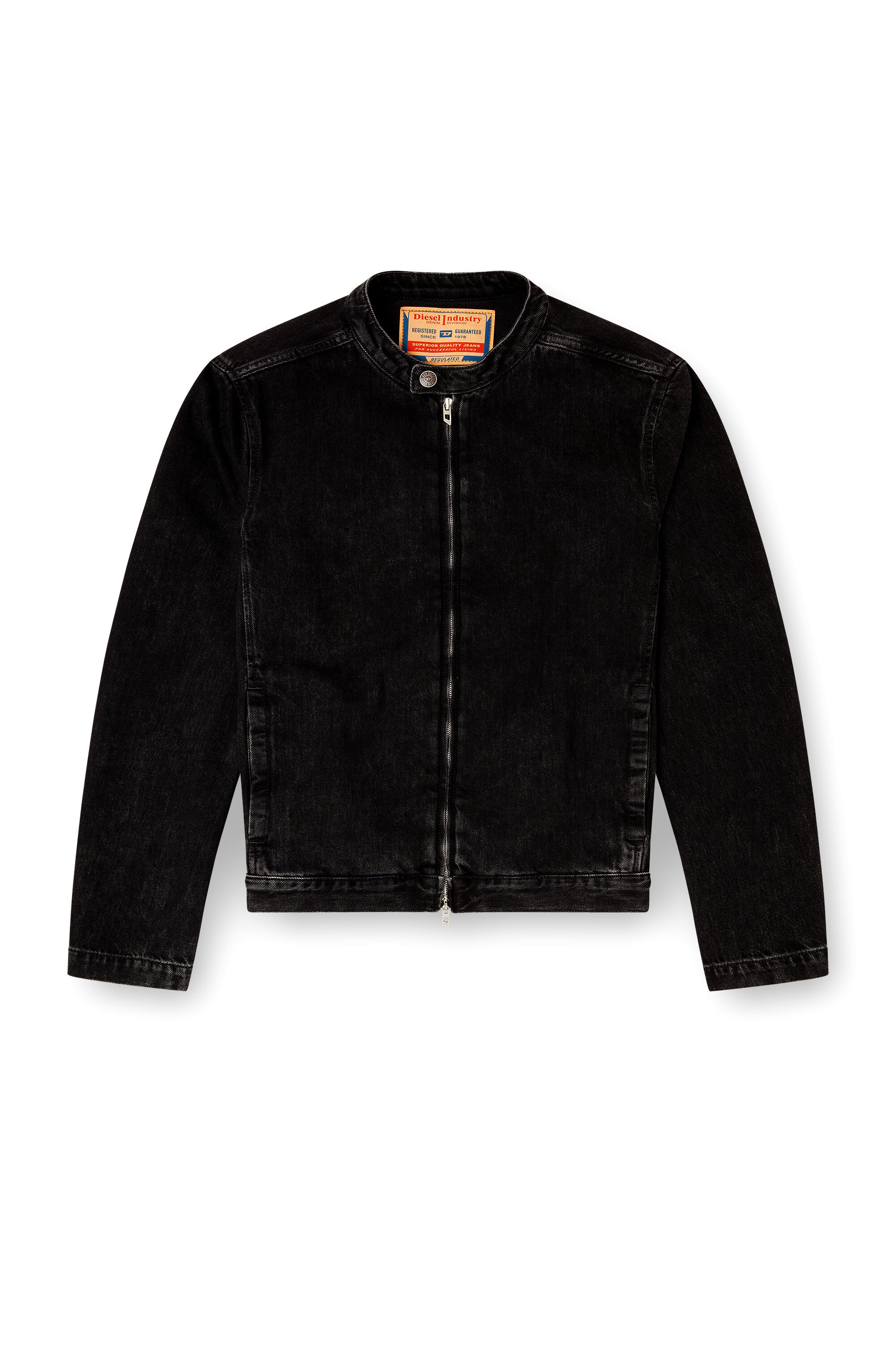 Diesel - D-GLORY, Giacca da motociclista in denim lavaggio clean Uomo in Nero - 2