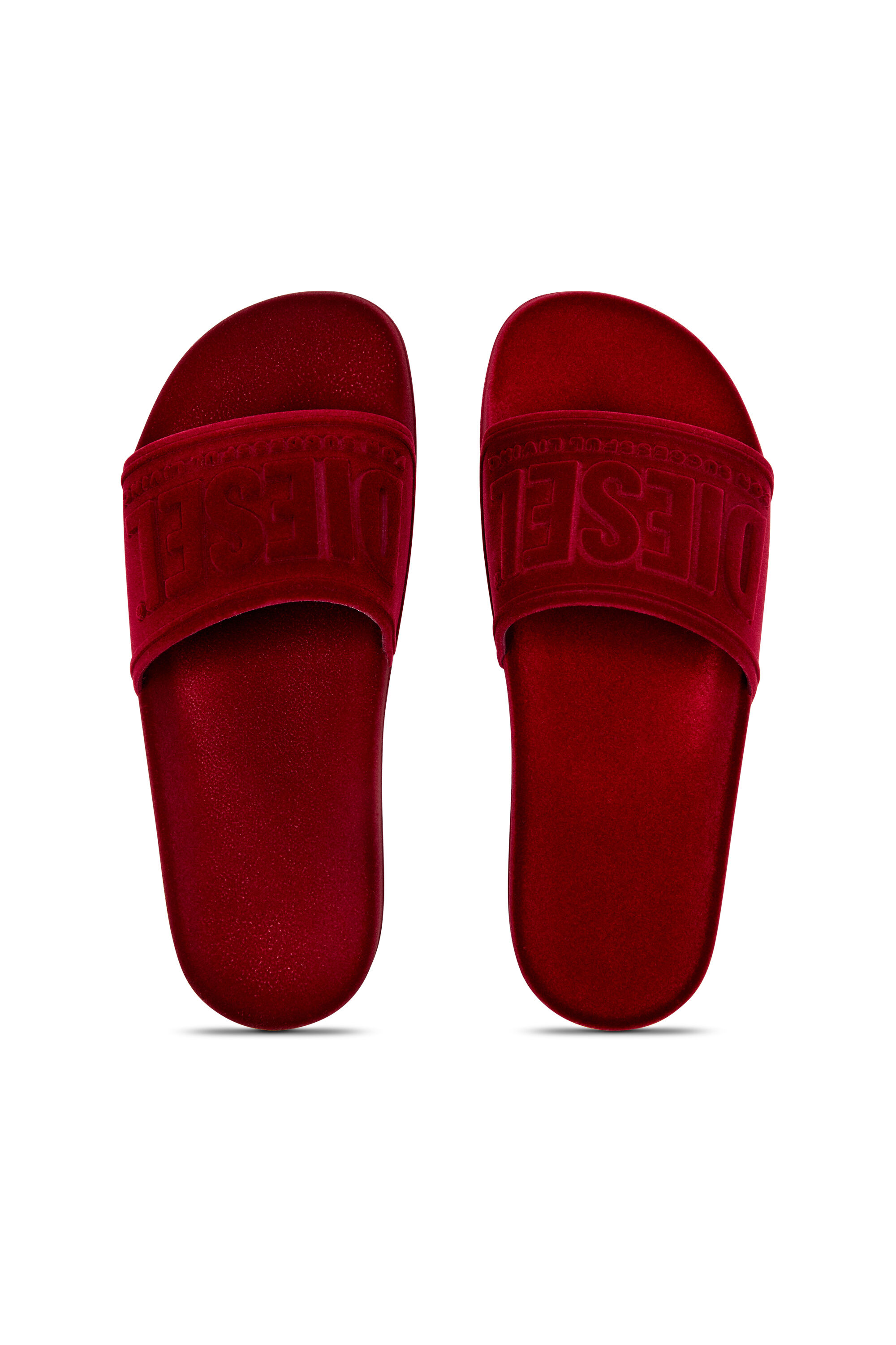 Diesel - SA-MAYEMI CC W, Sa-Mayemi-Ciabatte da piscina con effetto vellutato Donna in Rosso - 4