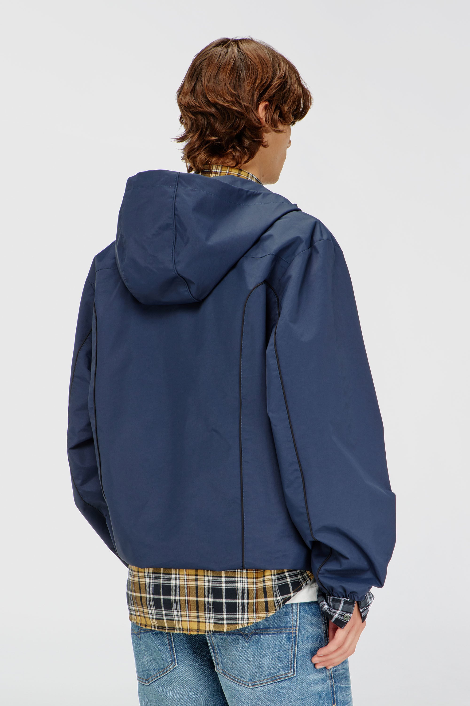 Diesel - J-HIVES-WRD, Giacca a vento con piping a contrasto Uomo in Blu - 4