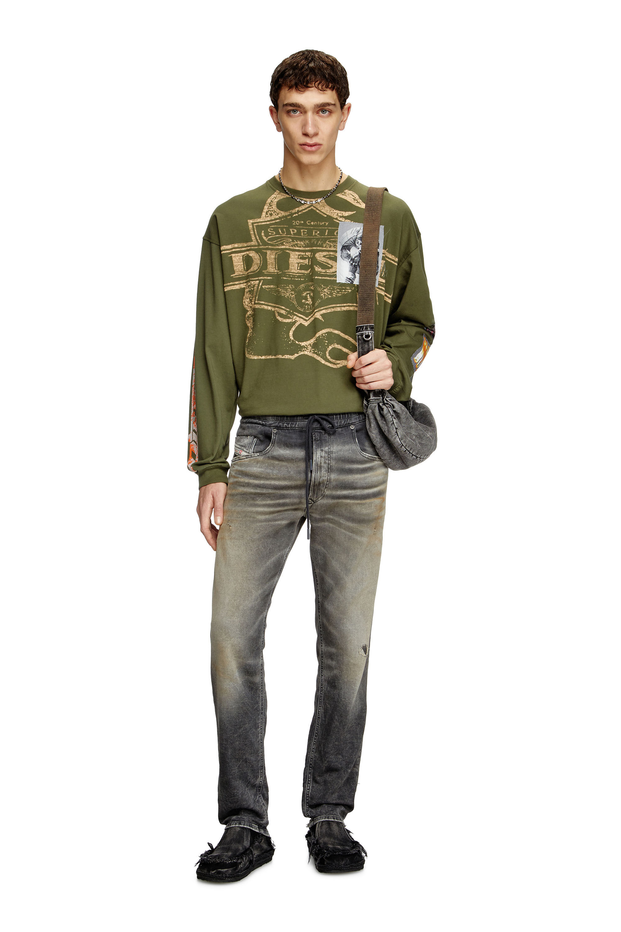 Diesel - Regular 2030 D-Krooley Joggjeans® 068PG Uomo, Grigio Chiaro - Image 1