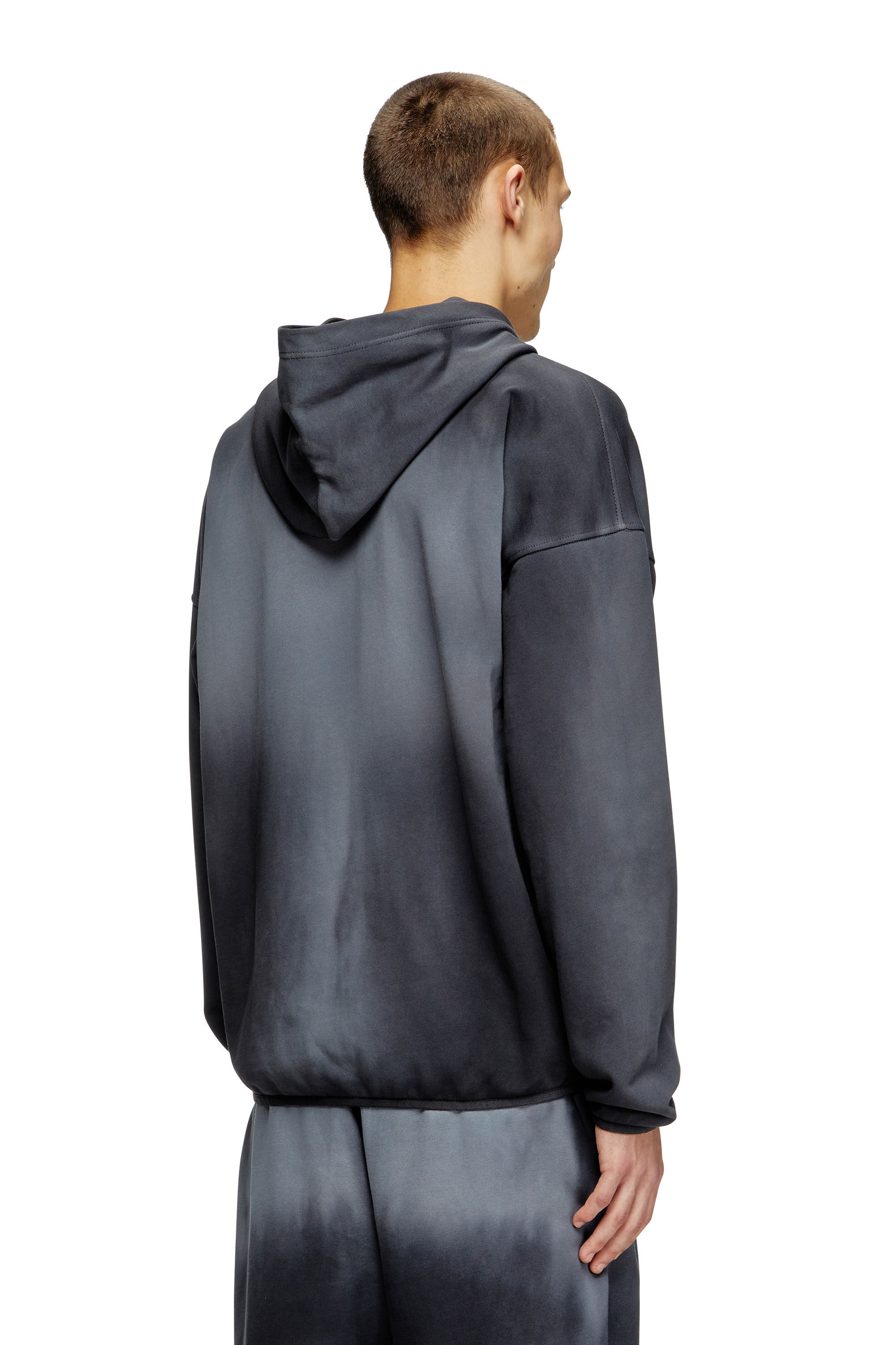 Diesel - S-EE-T1, Herren Verblasster Kapuzenpullover mit Mikro-Logo in Schwarz - 4