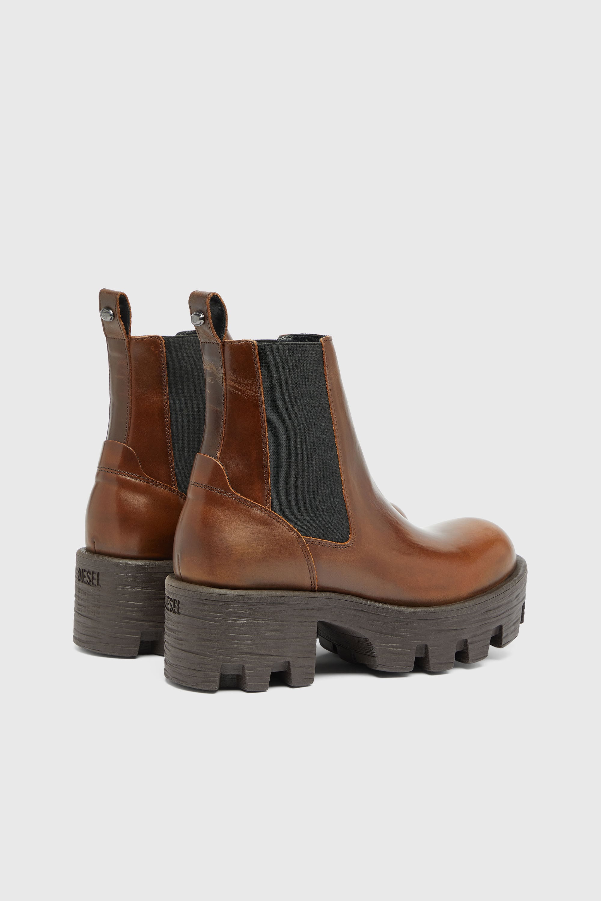 Diesel - D-HAMMER CHUNKY W, Damen D-Hammer-Chelsea Boots aus Leder in Braun - 3