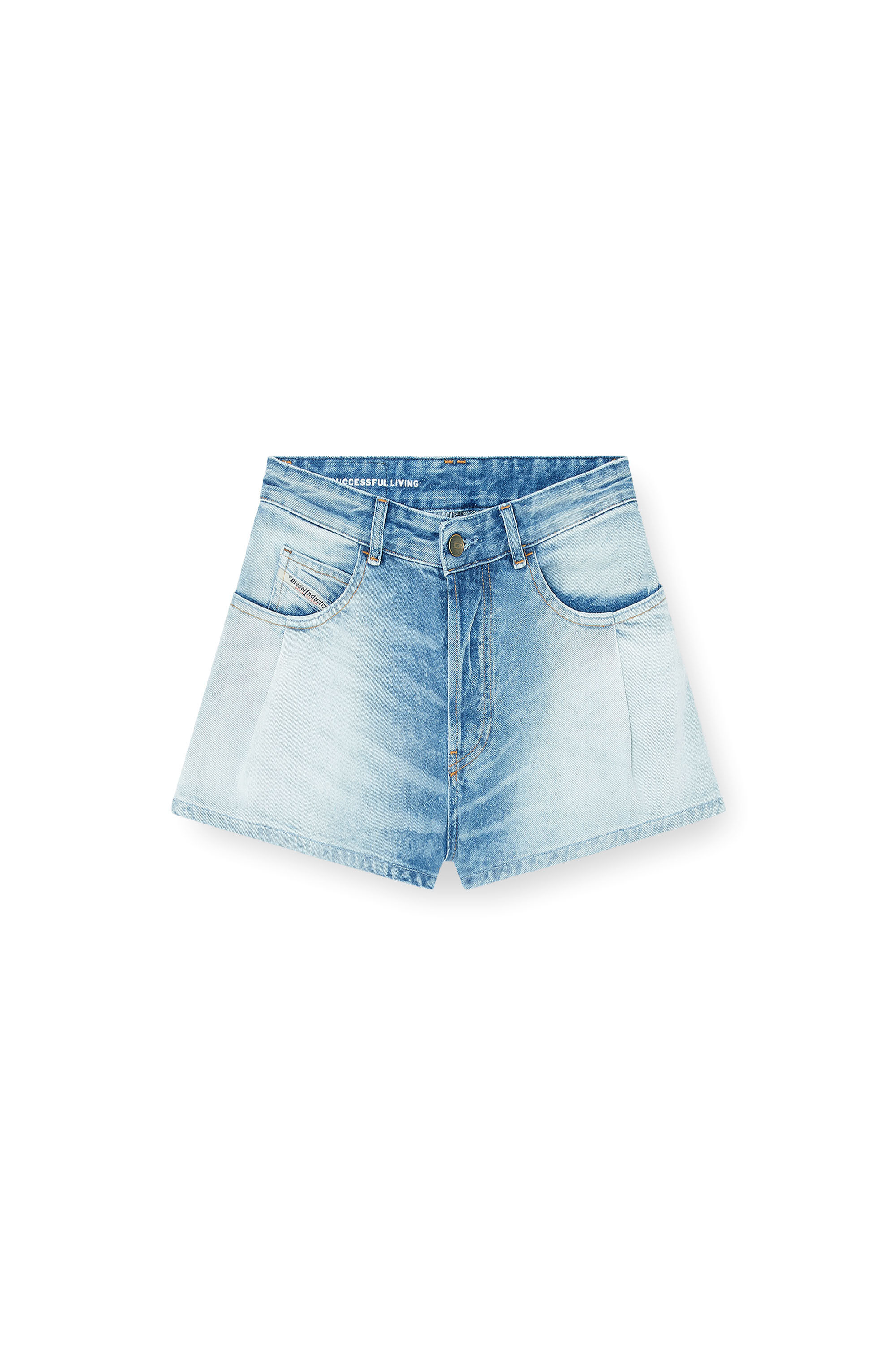 Diesel - DE-KHELZ-B-SHORT-S, Shorts larges en denim Femme in Bleu - 2