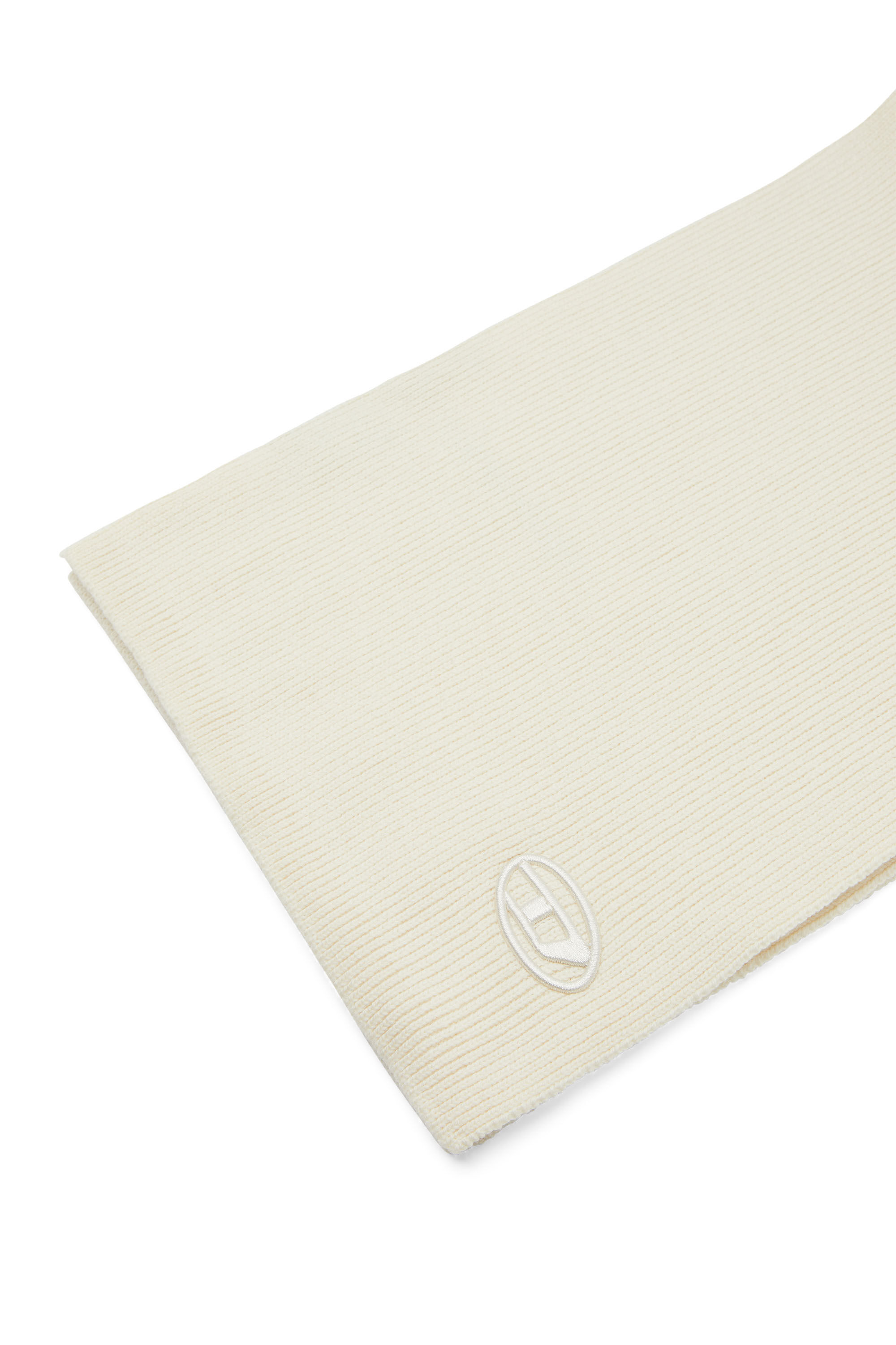 Diesel - K-CODER SCARF, Sciarpa a costine in misto lana Unisex in Bianco - 4