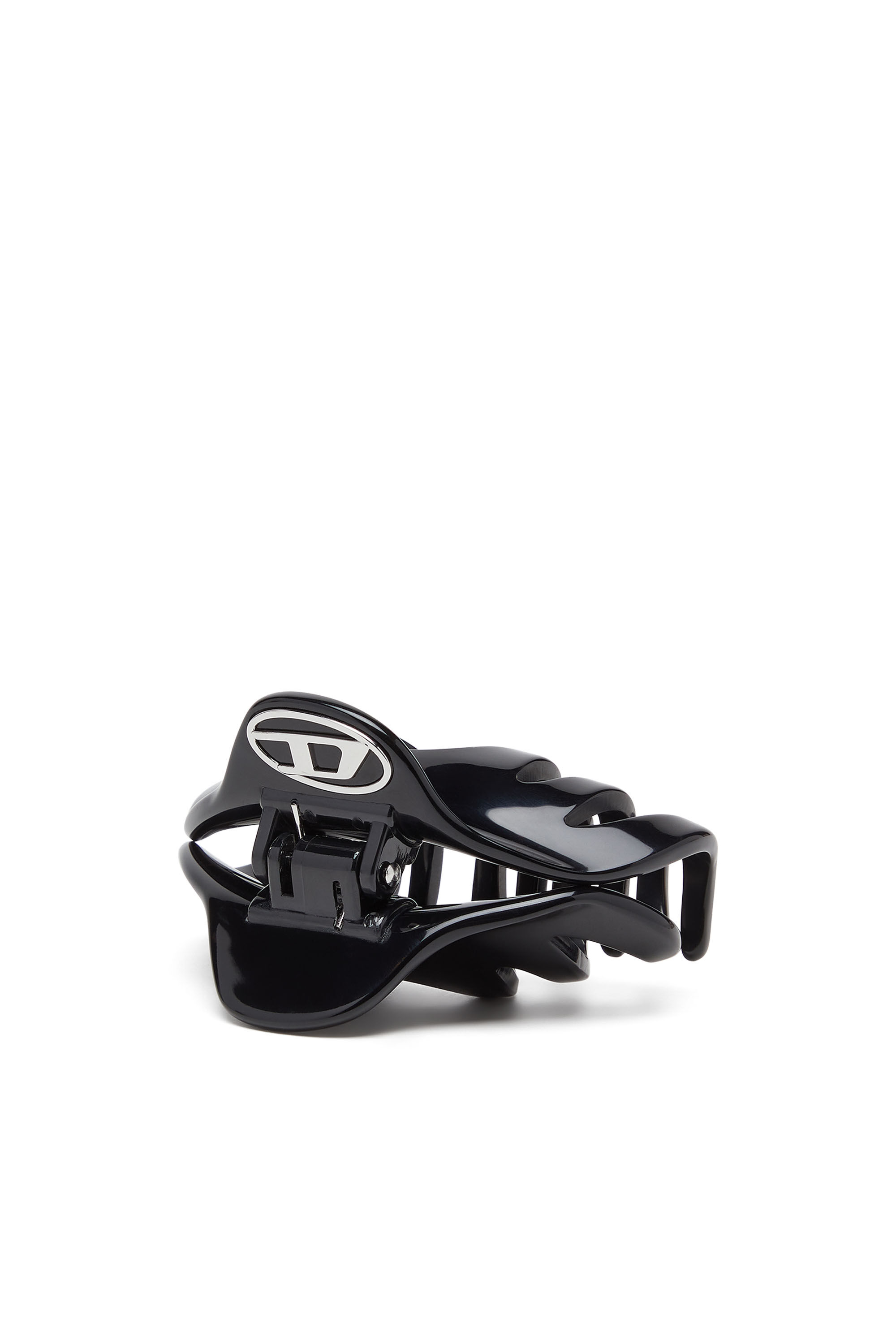 Diesel - TALON CLIP, Barrette en résine avec logo Oval D Femme in Noir - 2