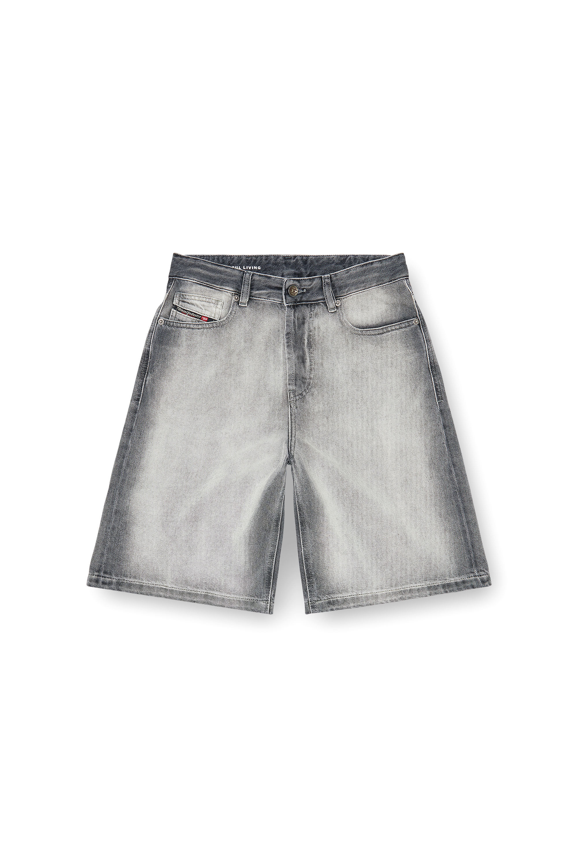 Diesel - DE-SIRE-SHORT-FSI, Short in denim skeleton morbido Donna in Grigio - 2