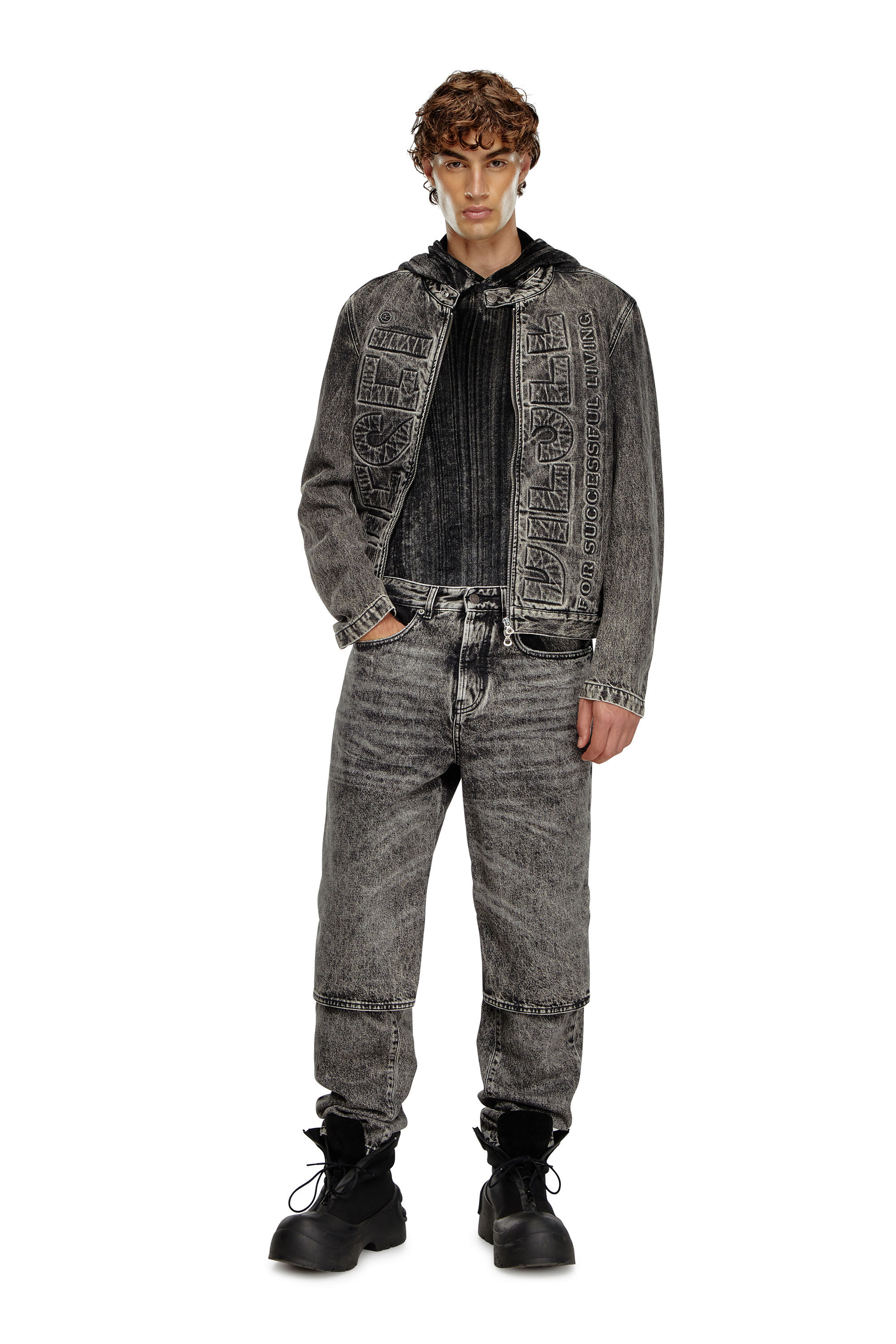 Diesel - Regular Jeans D-Malon 0CBDE Homme, Noir/Gris foncé - Image 1