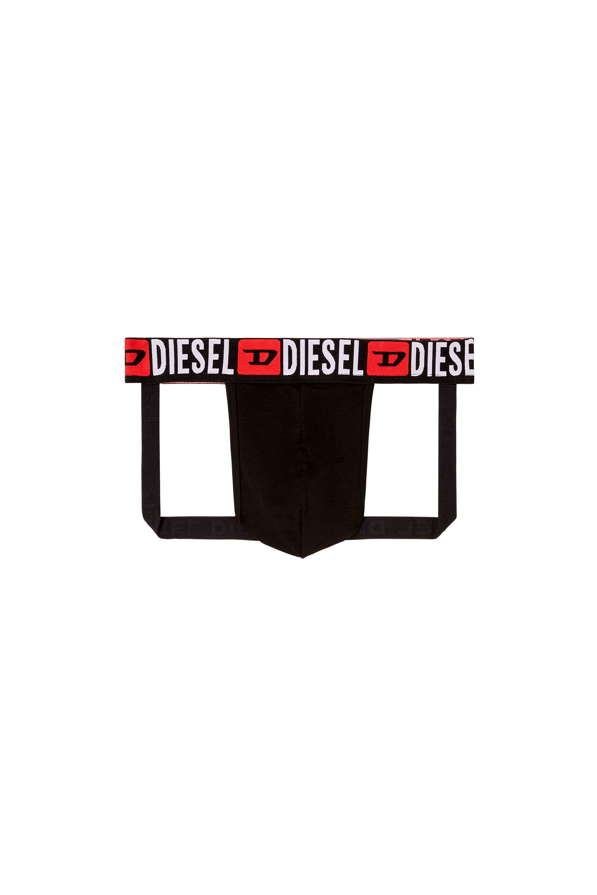 Diesel - JOCKY-D-CORE, Jockstrap con logo all-over in vita Uomo in Nero - 2