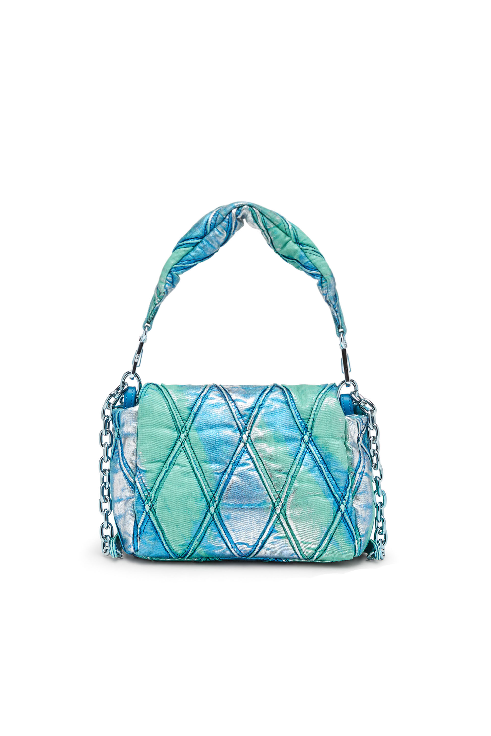 Diesel - CHARM-D SHOULDER S, Charm-D S-Petit sac à main en denim matelassé couleur pop Femme in Bleu - 3