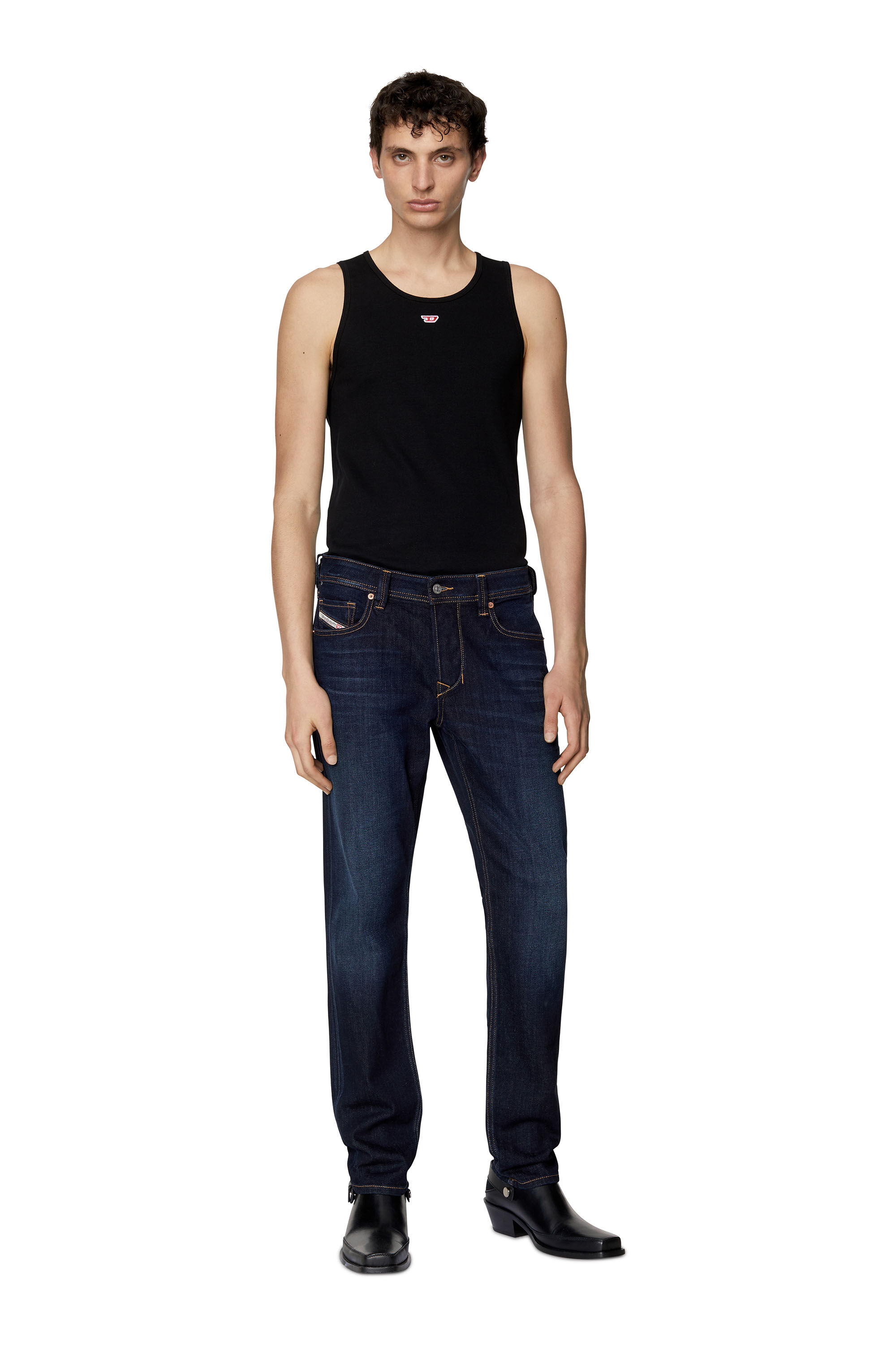 Diesel - Larkee-Beex 009ZS Tapered Jeans, Blu Scuro - Image 1