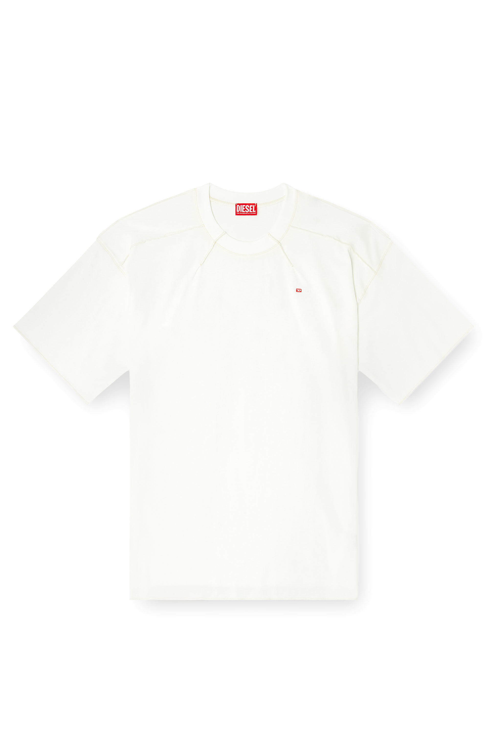 Diesel - T-CRAHOR-BOXT-T1, T-shirt in cotone con micro ricamo Uomo in Bianco - 2