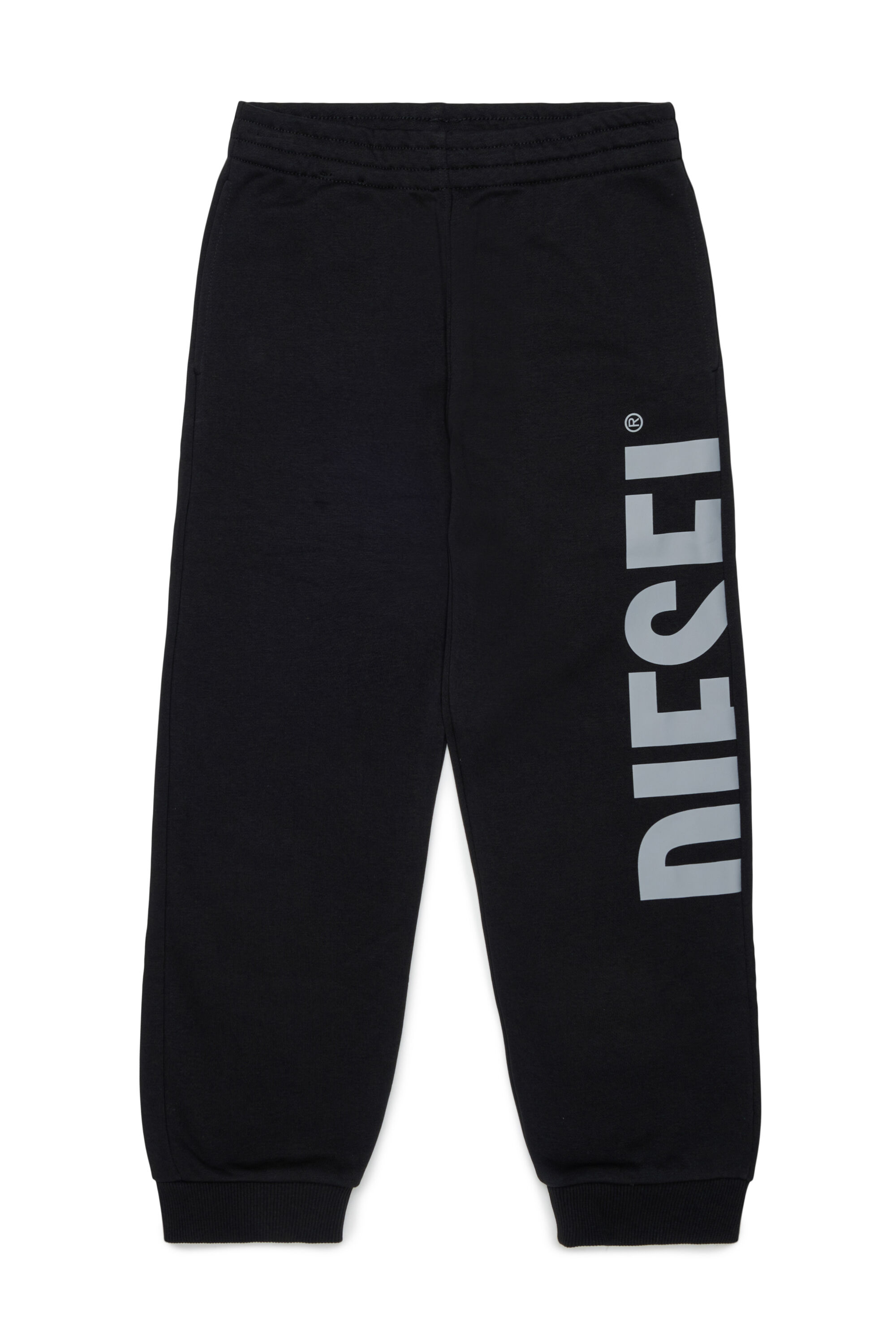 Diesel - PRES, Pantaloni da tuta con stampa logo cut-off Uomo in Nero - 1
