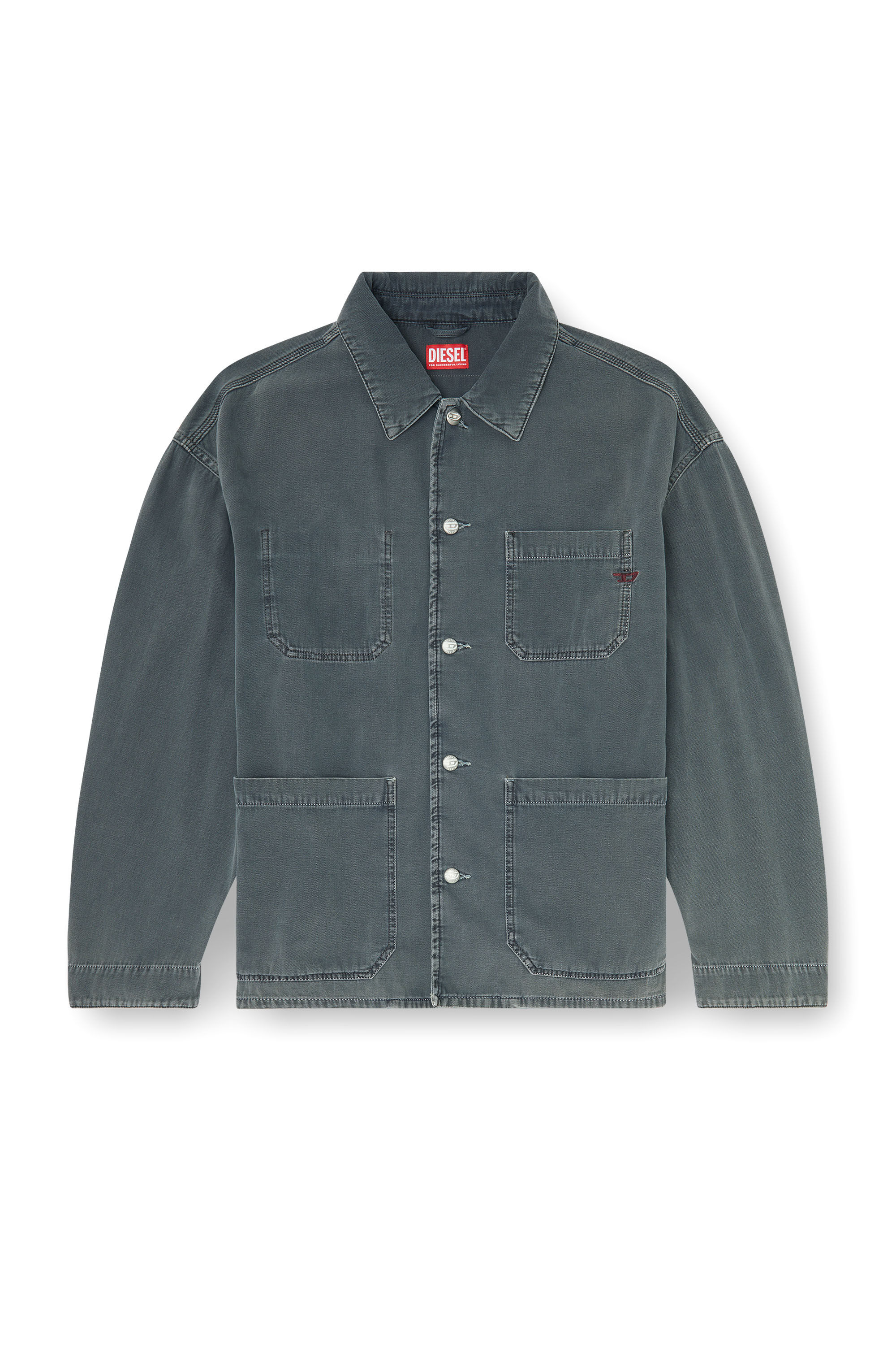 Diesel - D-STACK-U, Unisex Utility-Jacke aus farbigem denim in Grau - 2