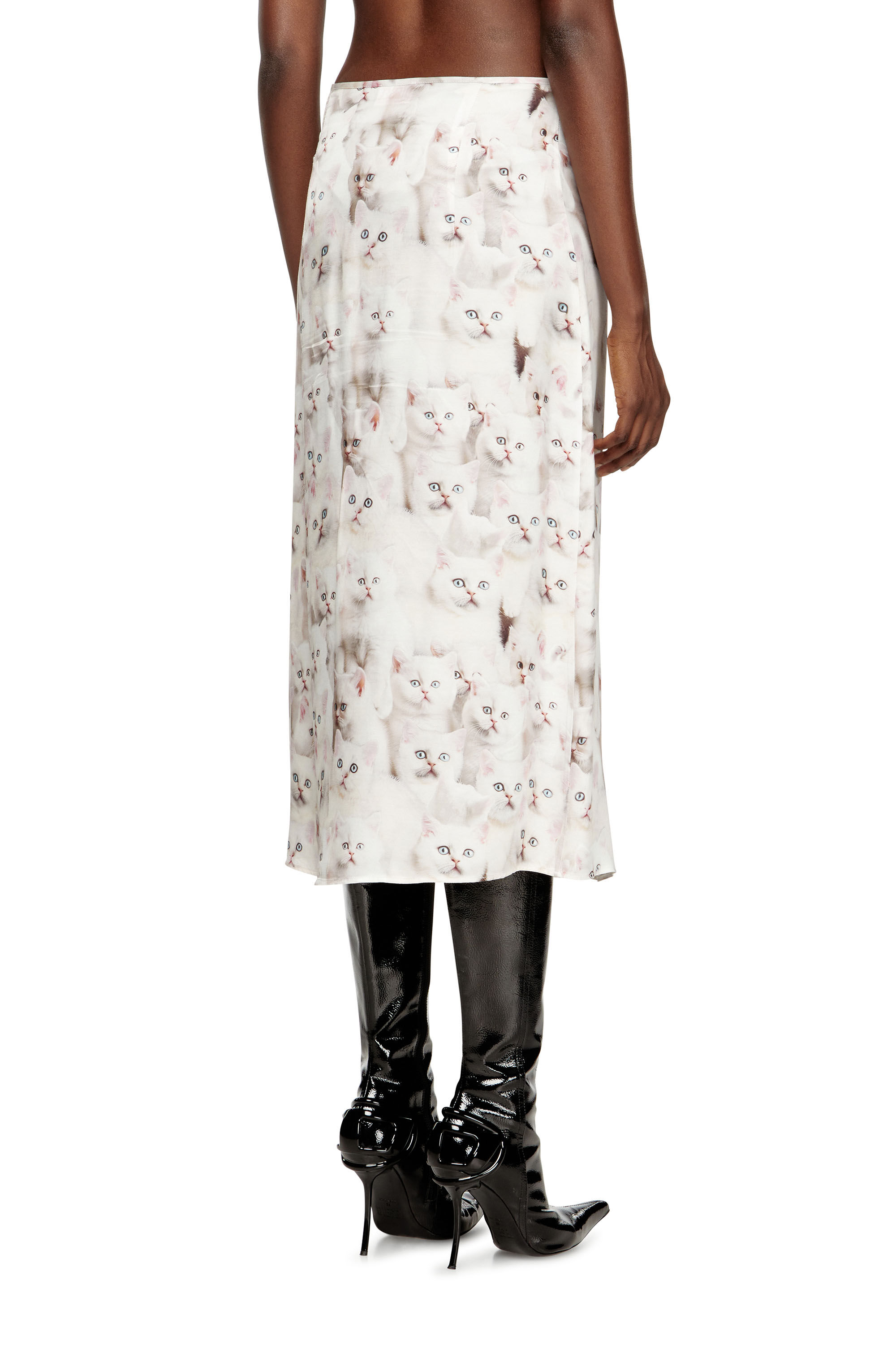 Diesel - O-RCHID-R1, Damen Midirock aus Viskose mit Allover-Print in null - 4
