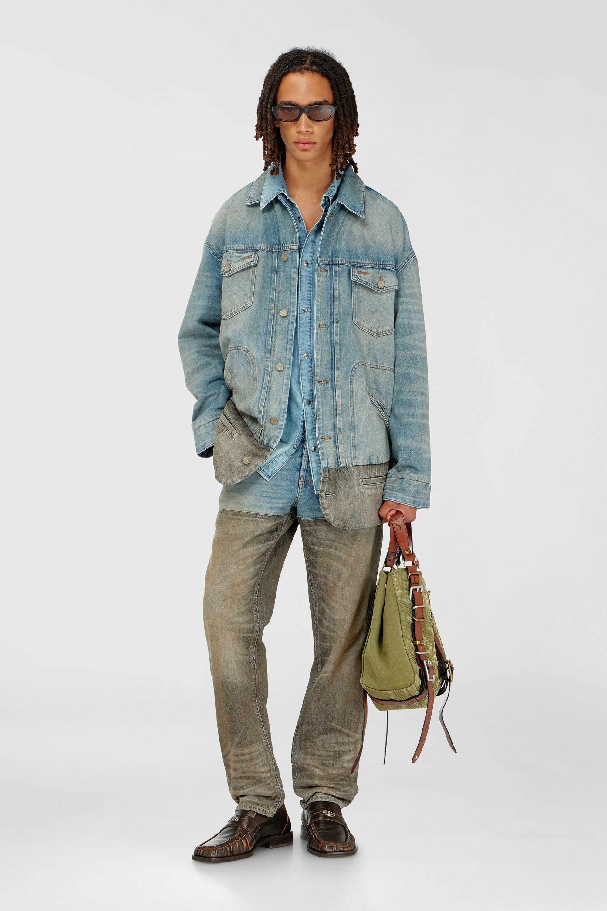 Diesel - D-ARI-S, Giacca in denim con orlo a contrasto Uomo in Multicolor - 1