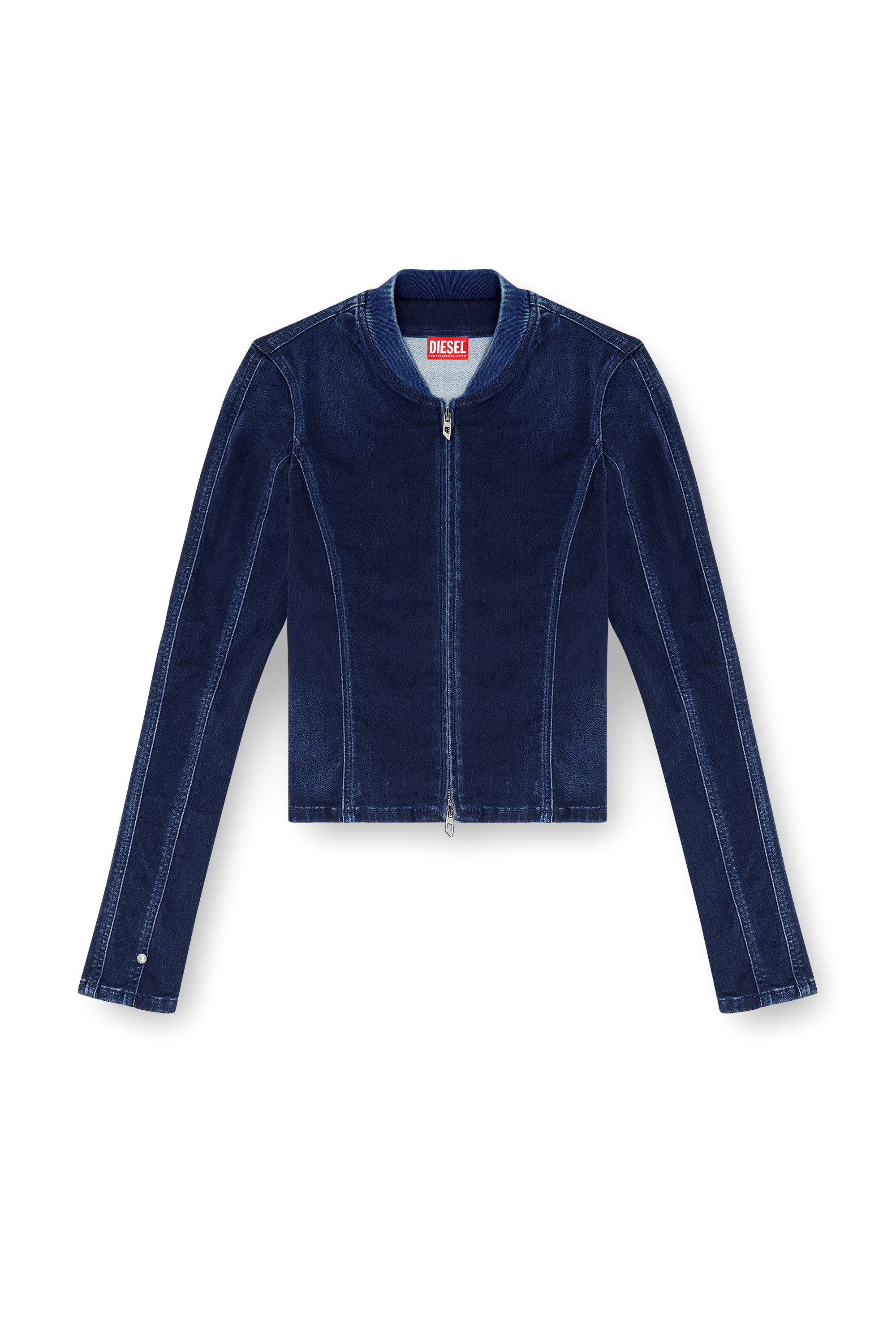 Diesel - DE-GARY-D JOGG, Damen Cropped jacket aus JoggJeans in Dunkelblau - 2