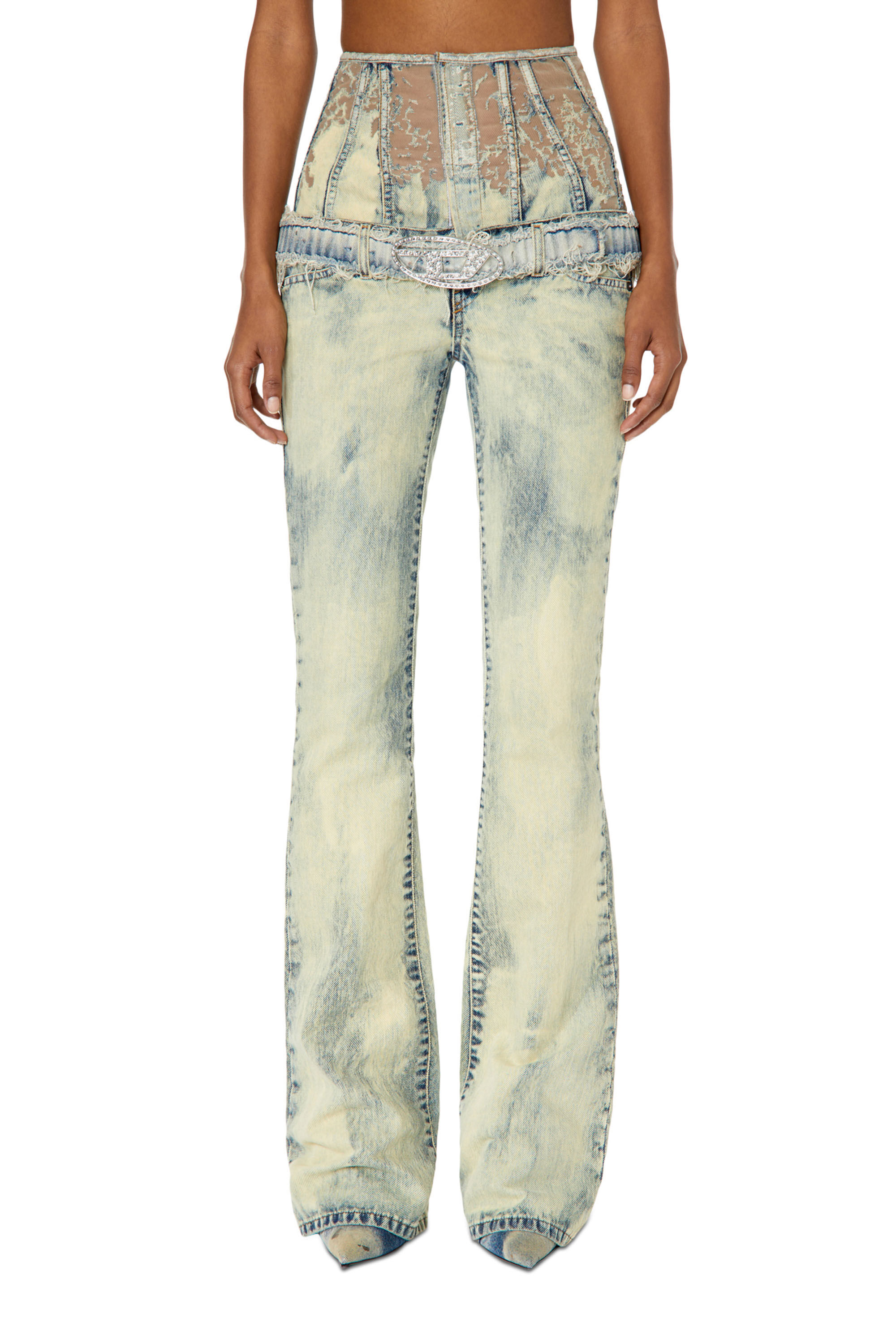 1969 D Ebbey 068GP Femme Jeans Bootcut and Flare Bleu clair Diesel
