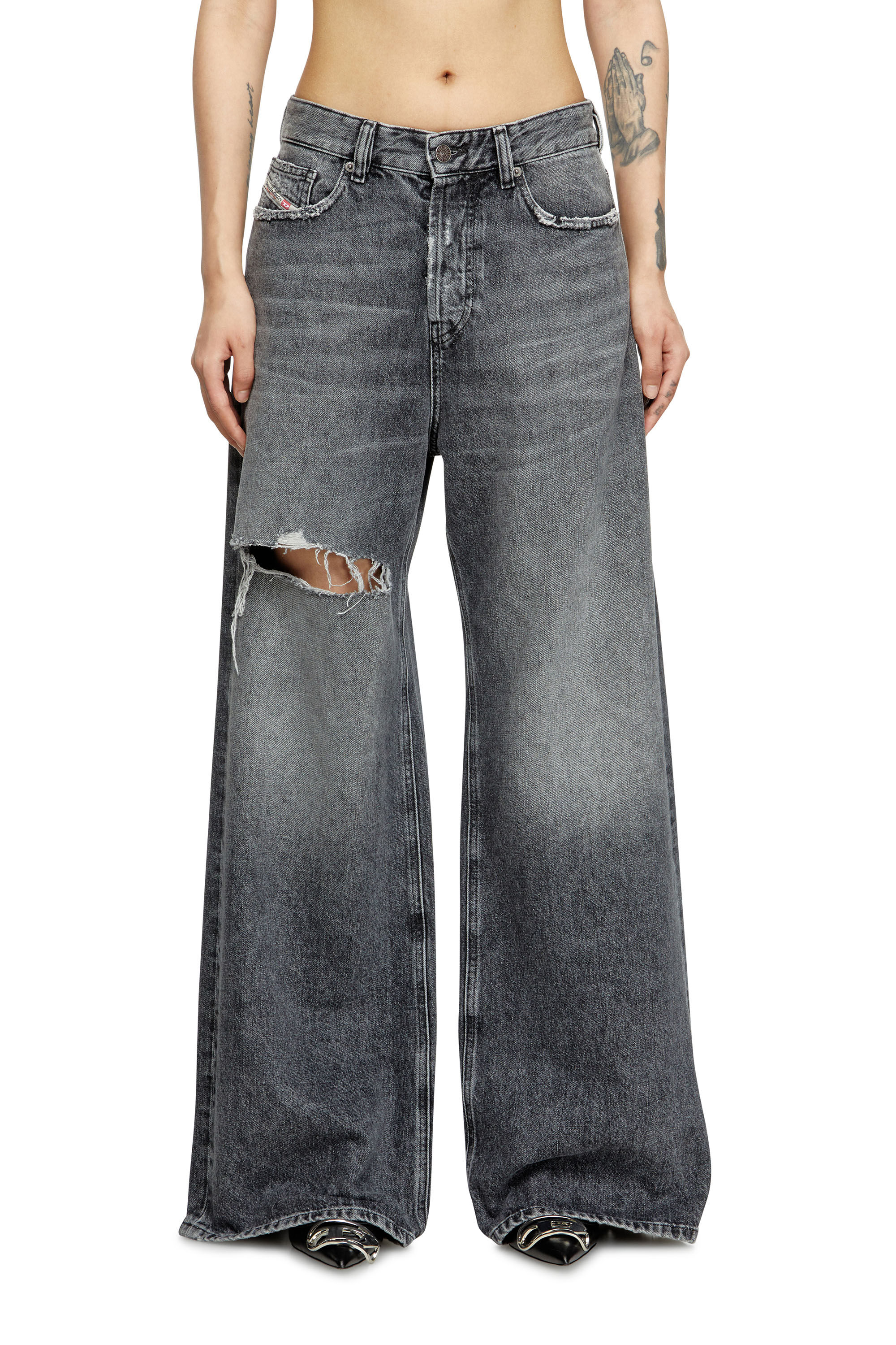 Diesel - Relaxed Jeans 1996 D-Sire 007X4 Femme, Noir/Gris foncé - Image 3