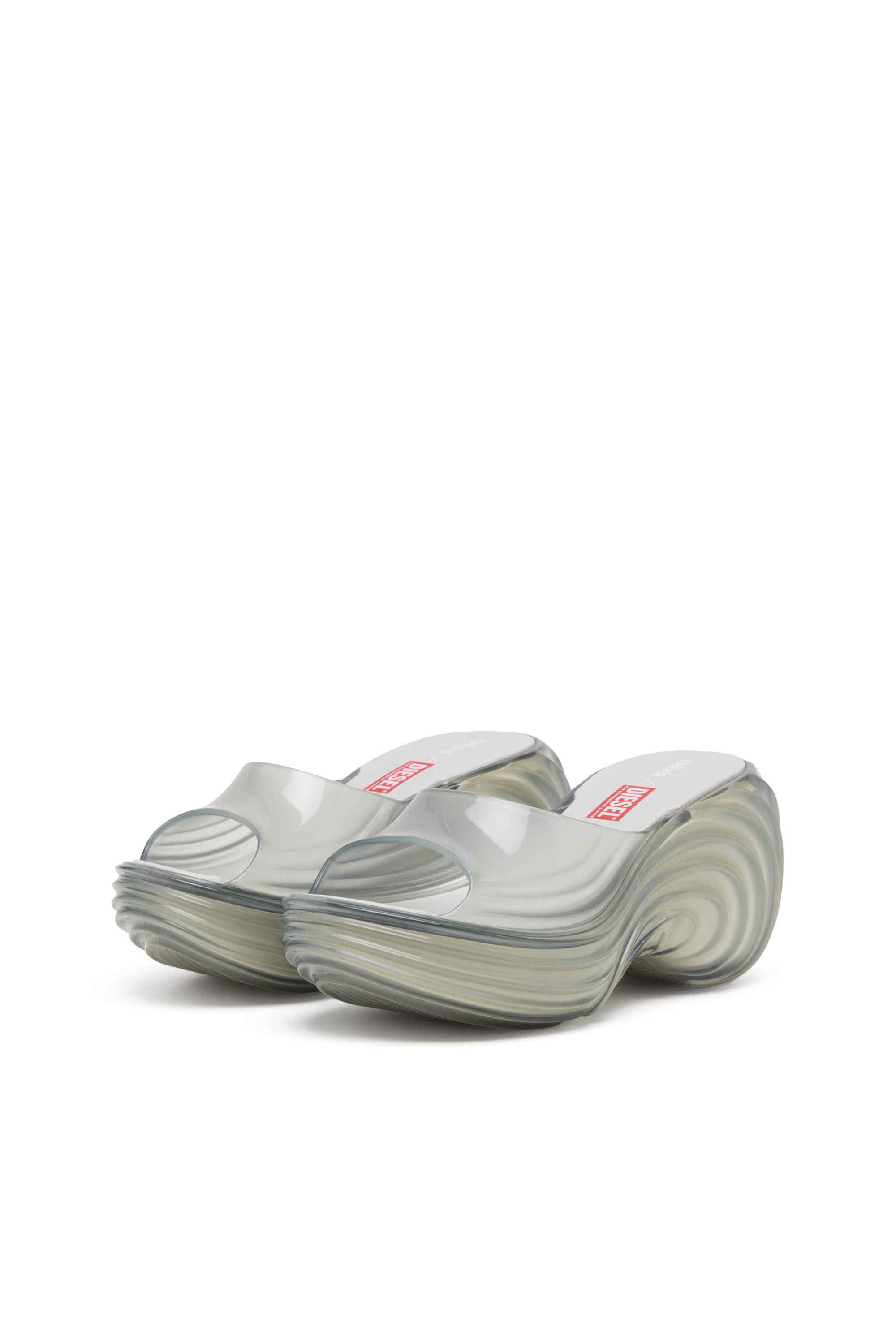 Diesel - MELISSA QUANTUM PLATFORM, Damen Plateau-Pantolette aus Melflex® in Hellgrau - 9