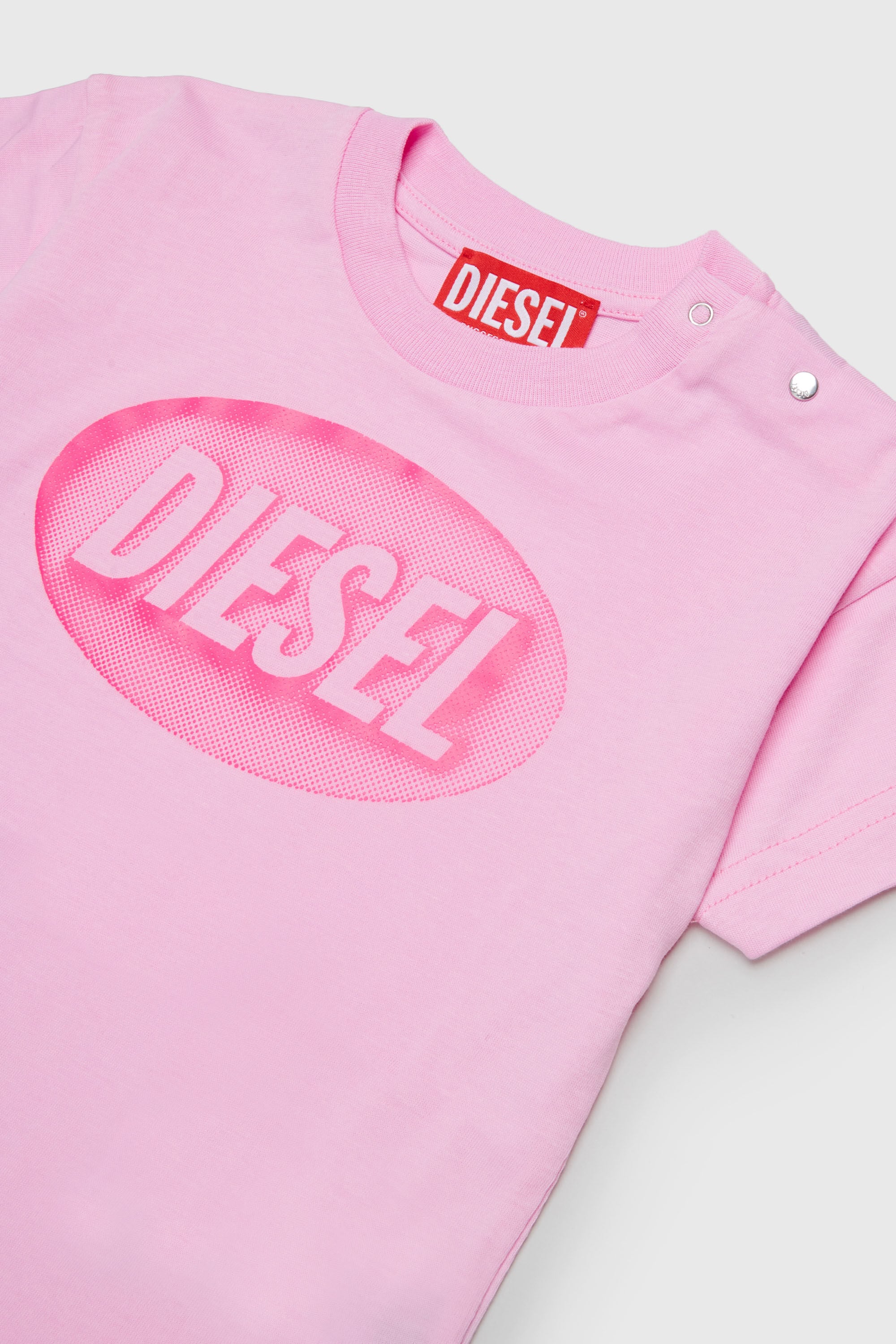 Diesel - TDSELB, T-shirt in cotone con stampa logo Unisex in Rosa - 3