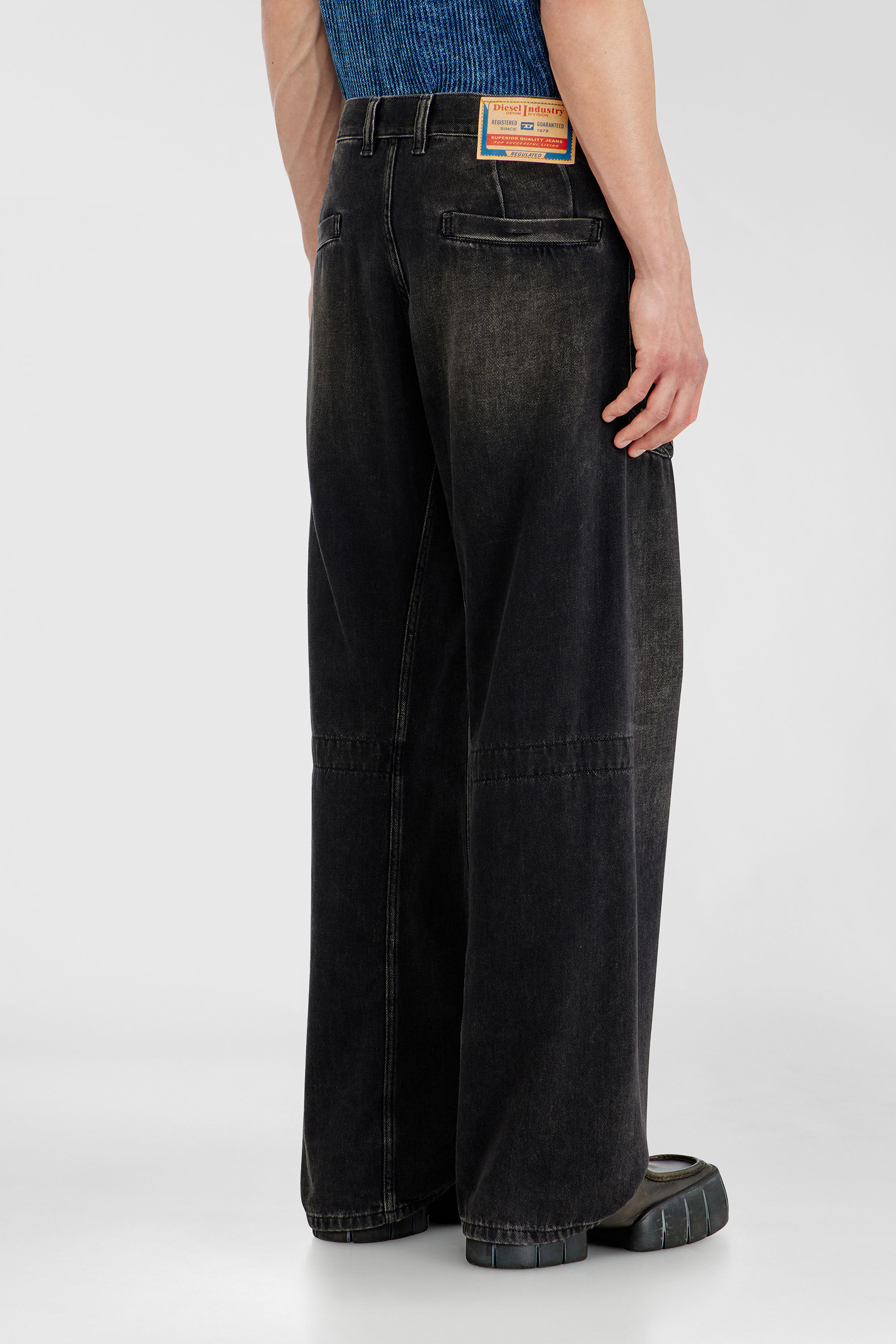 Diesel - Relaxed Jeans D-Zeta 09J96 Homme, Noir/Gris fonc&eacute; - Image 5