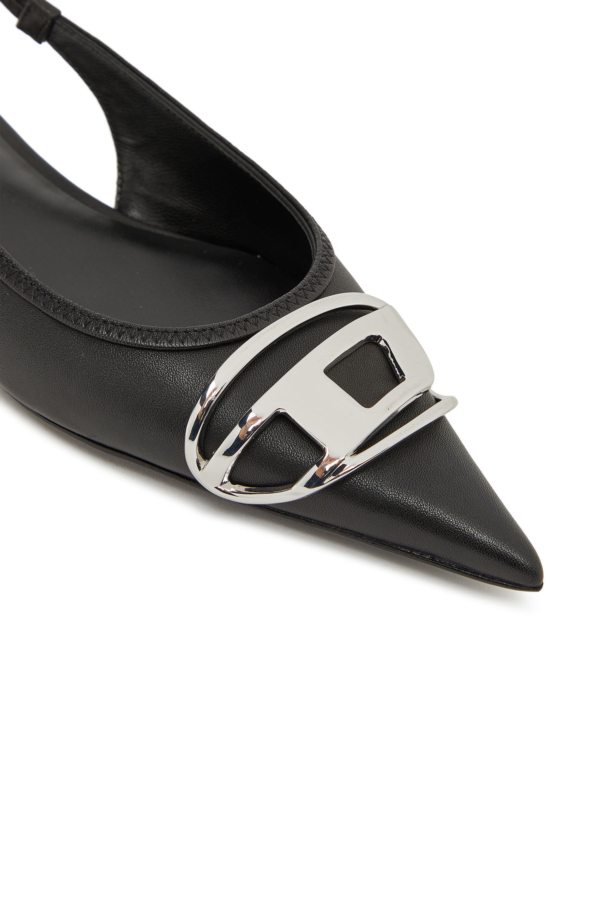 Diesel - D-VENUS SB BAL, Chaussures plates à brides en cuir nappa Femme in Noir - 4