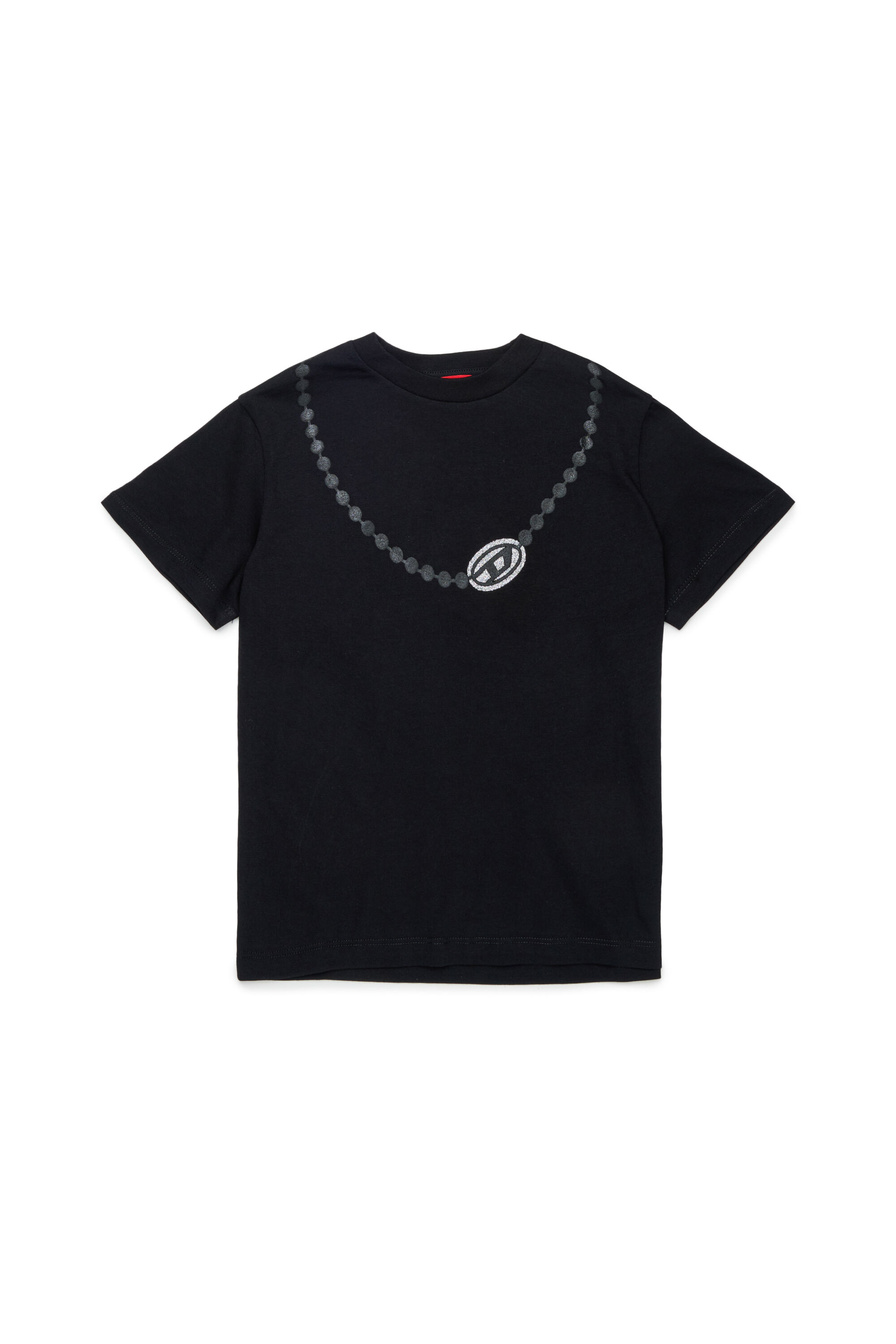 Diesel - TICLA, T-shirt en coton avec imprim&eacute; collier Femme in Noir - 1