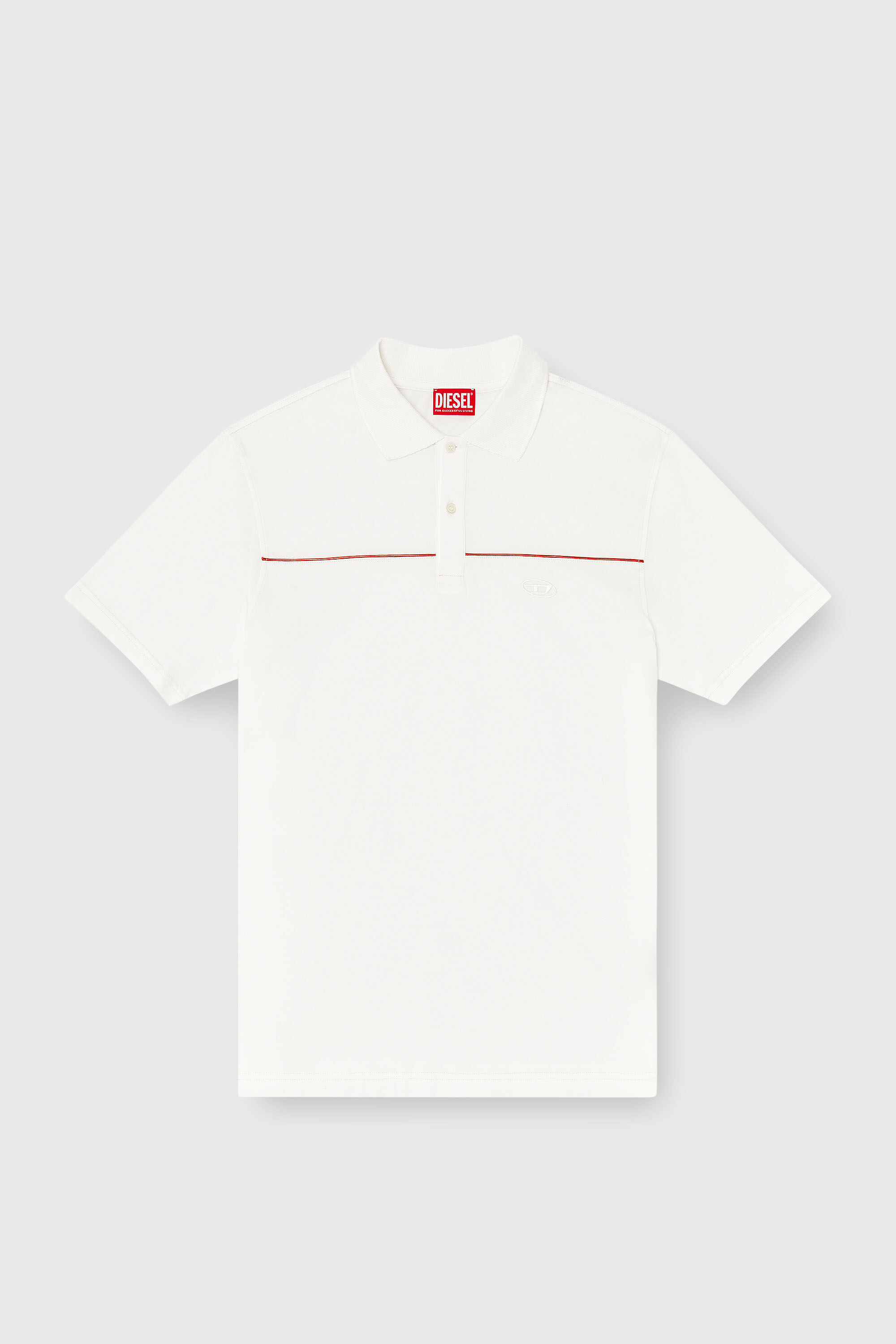 Diesel - T-REJUST-PIPING, Polo con profili a contrasto Uomo in Bianco - 2