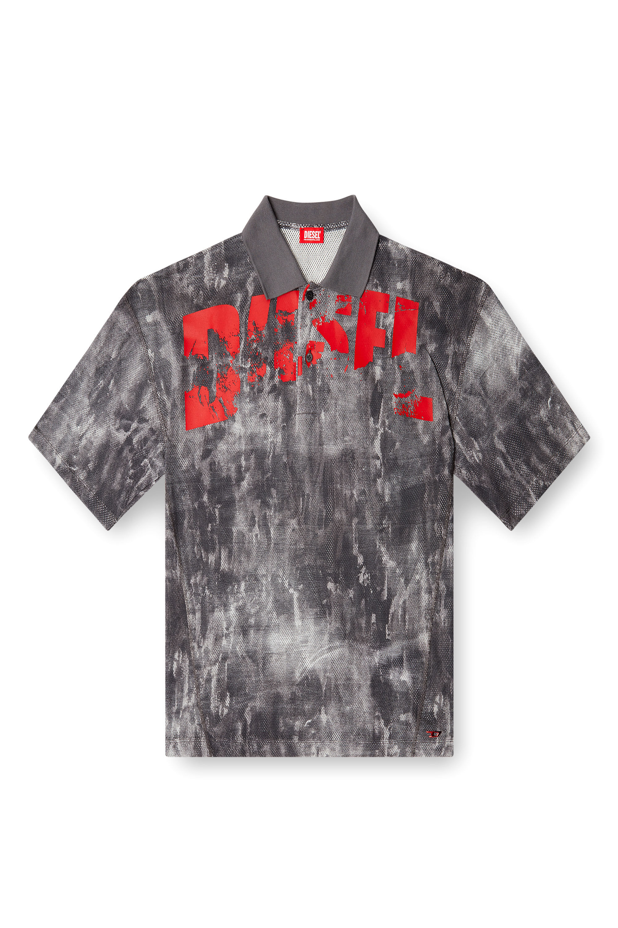 Diesel - TIMOTHEE-D-POP, Polo de plage en mesh imprimé Homme in Polychrome - 1