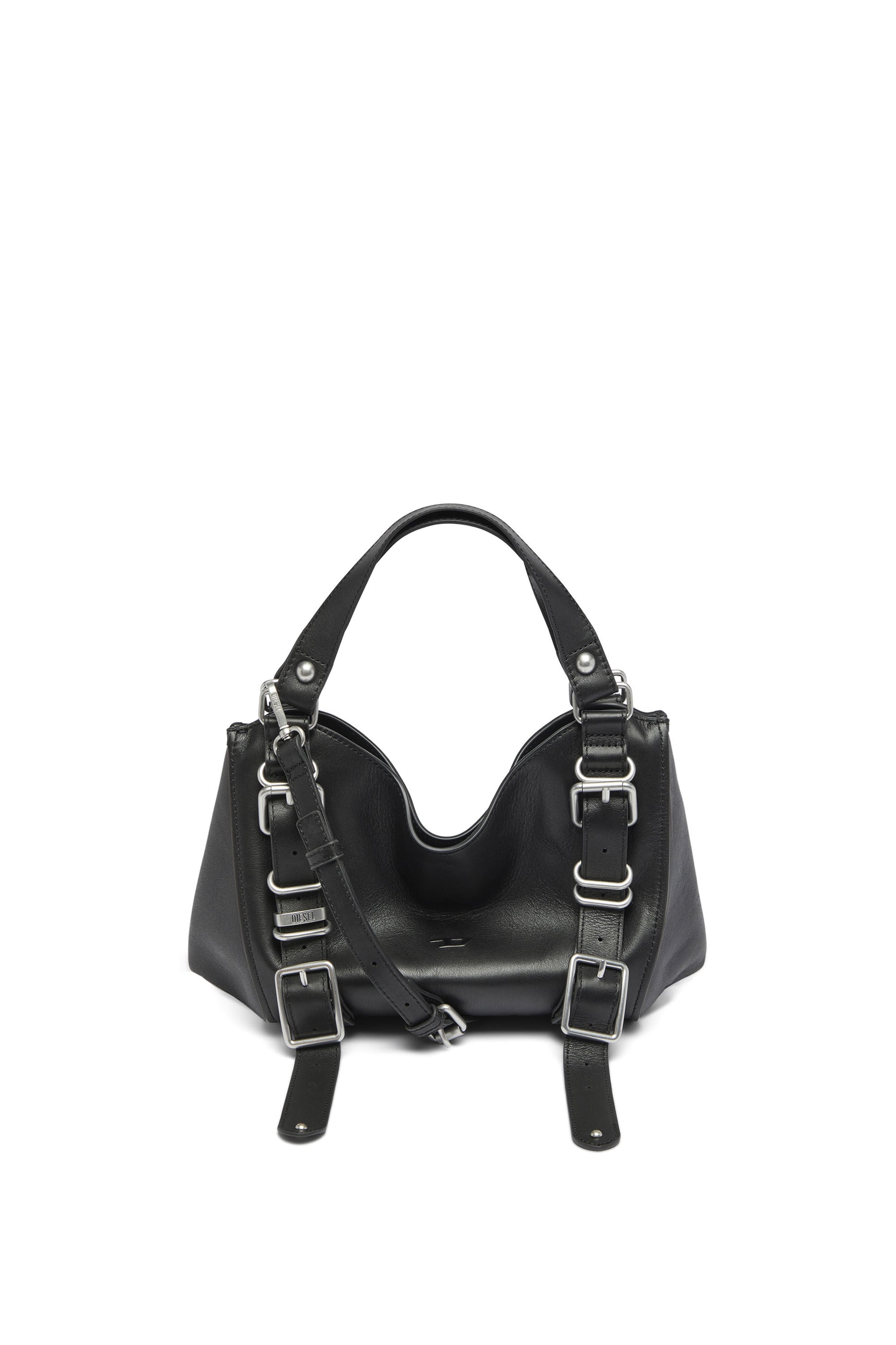 Diesel - D-ONE TOPHANDLE S, Damen D-One-Small Henkeltasche aus behandeltem Leder in Schwarz - 2