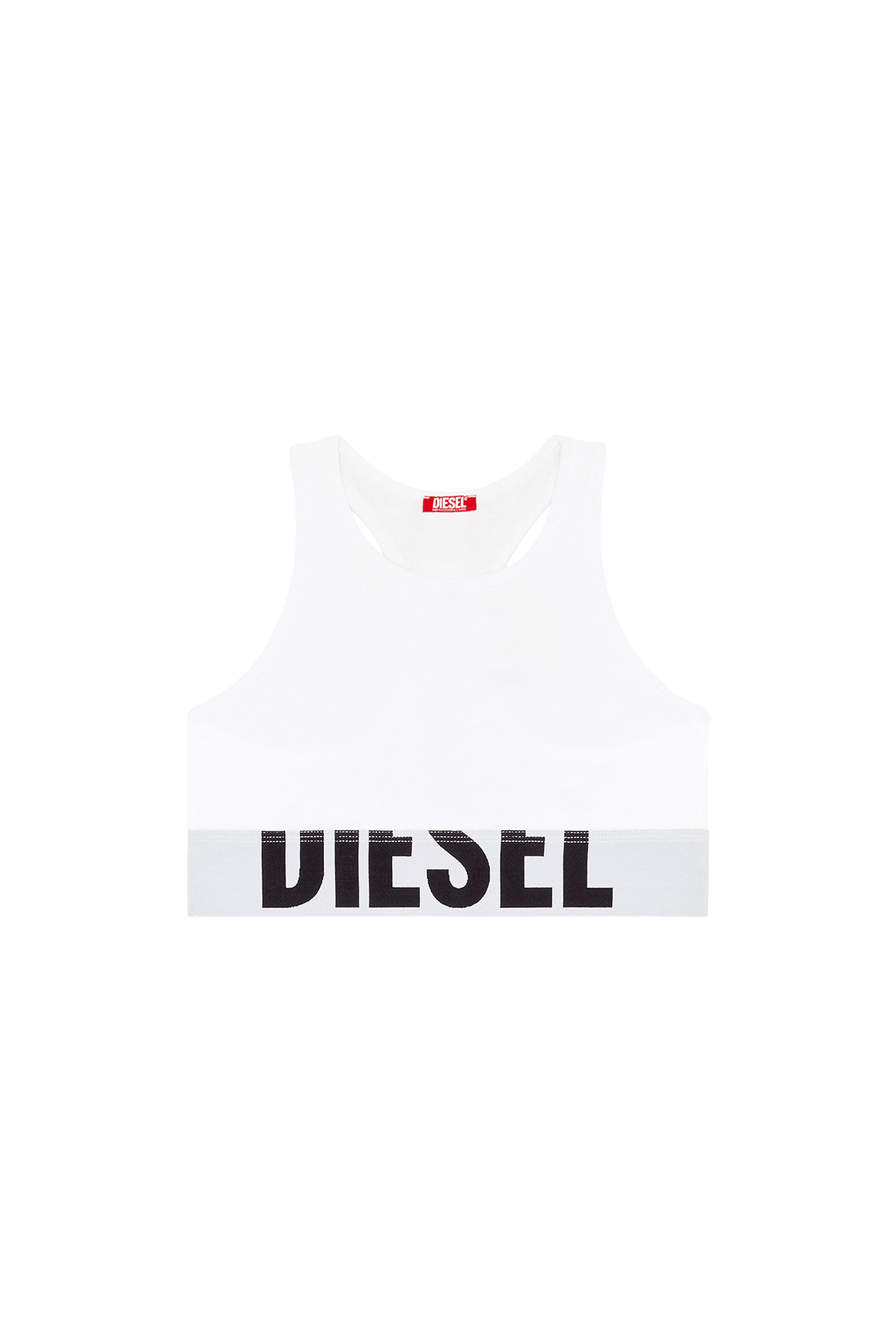 Diesel - UFSB-COTTON-RACE-BRALETTE-XL, Soutien-gorge de sport avec logo d&eacute;coup&eacute; Femme in Blanc - 2