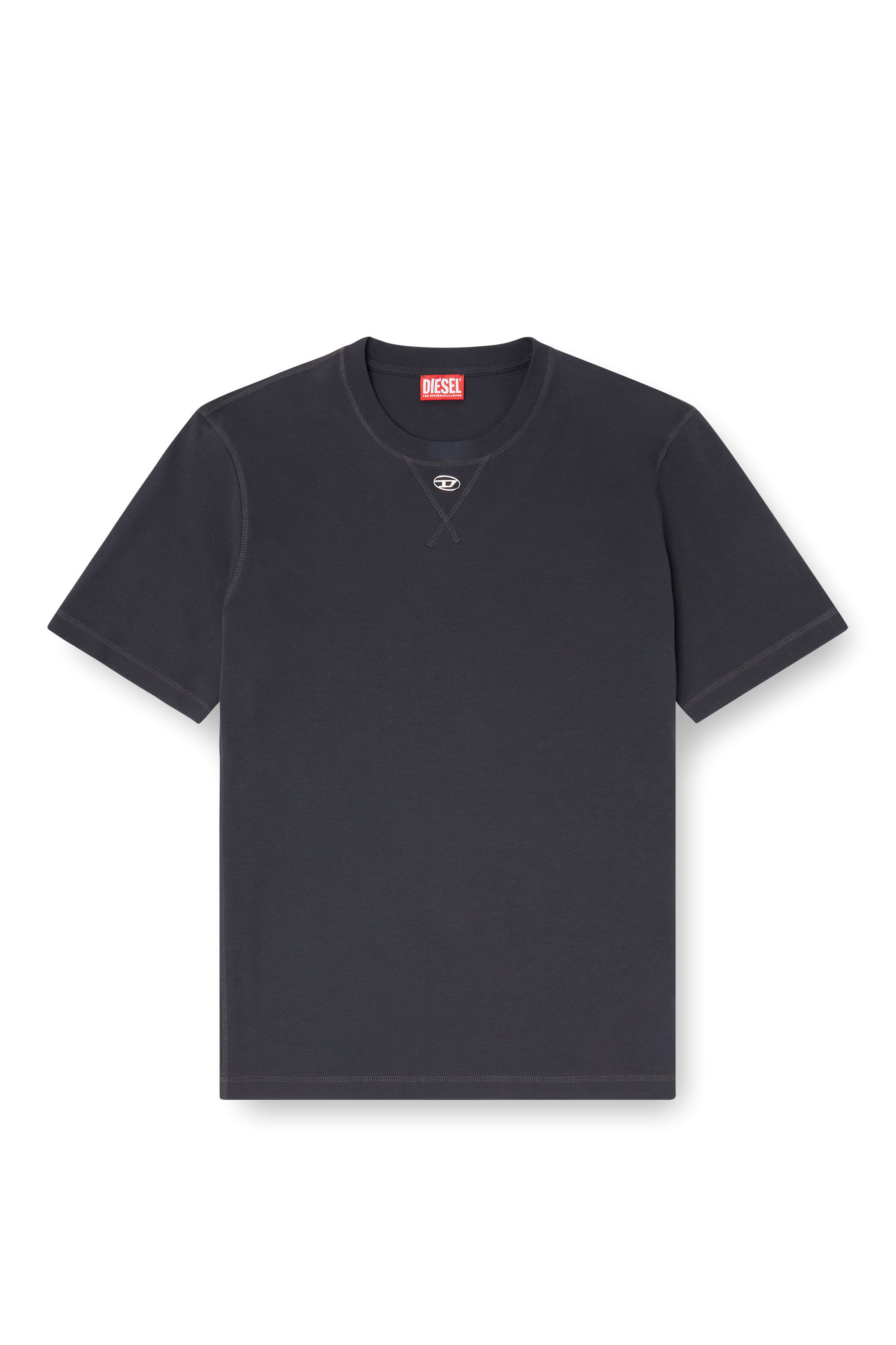 Diesel - T-MADJUST-TR, T-shirt r&eacute;guli&egrave;re avec col rond et Oval D Homme in Gris - 2