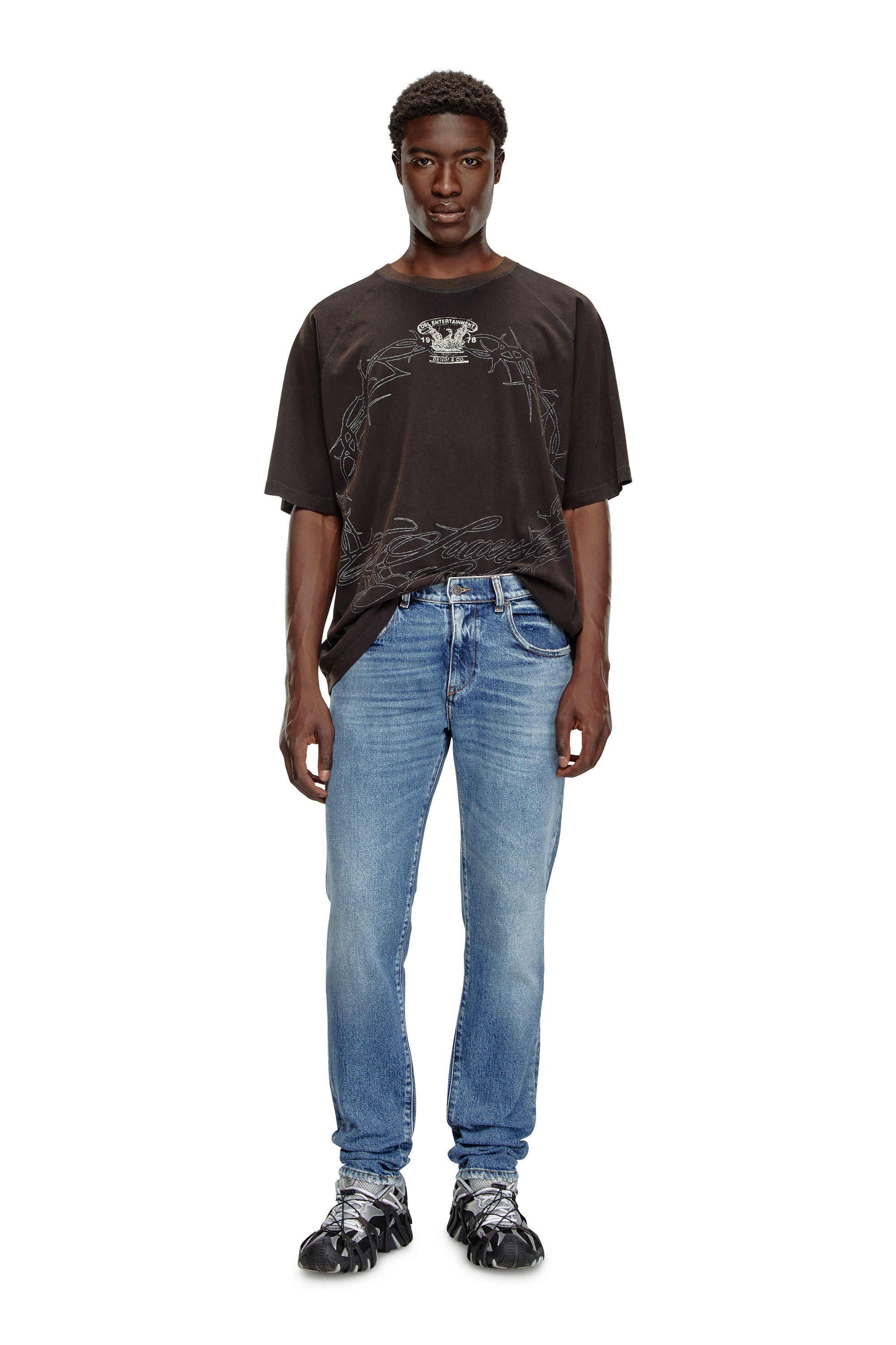 Diesel - Uomo Slim Jeans 2019 D-Strukt 09F16, Blu medio - Image 1