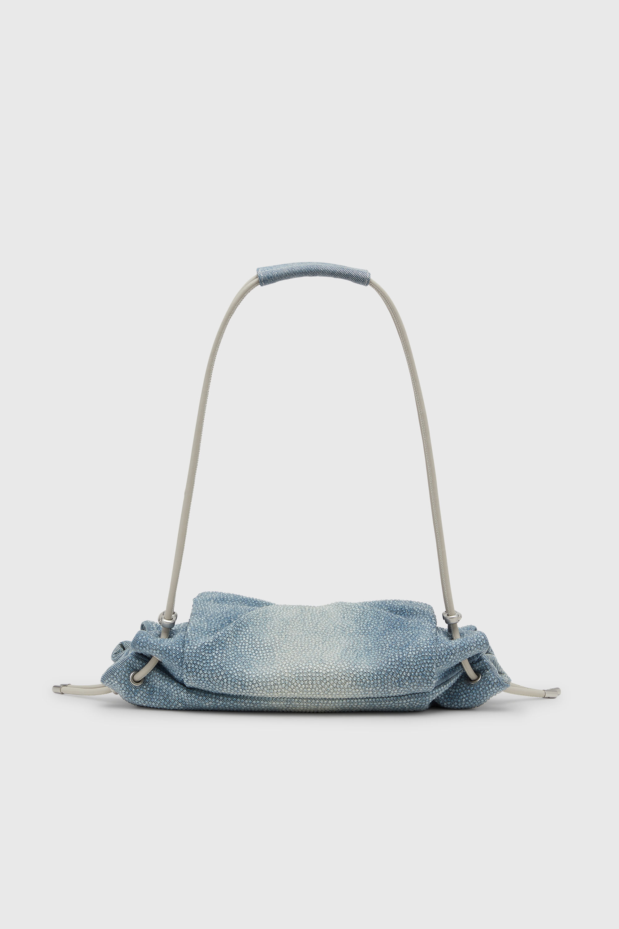 Diesel - SCRUNCH-D SHOULDER S, Damen Scrunch-D - Schultertasche aus denim mit Kristallen in Blau - 3