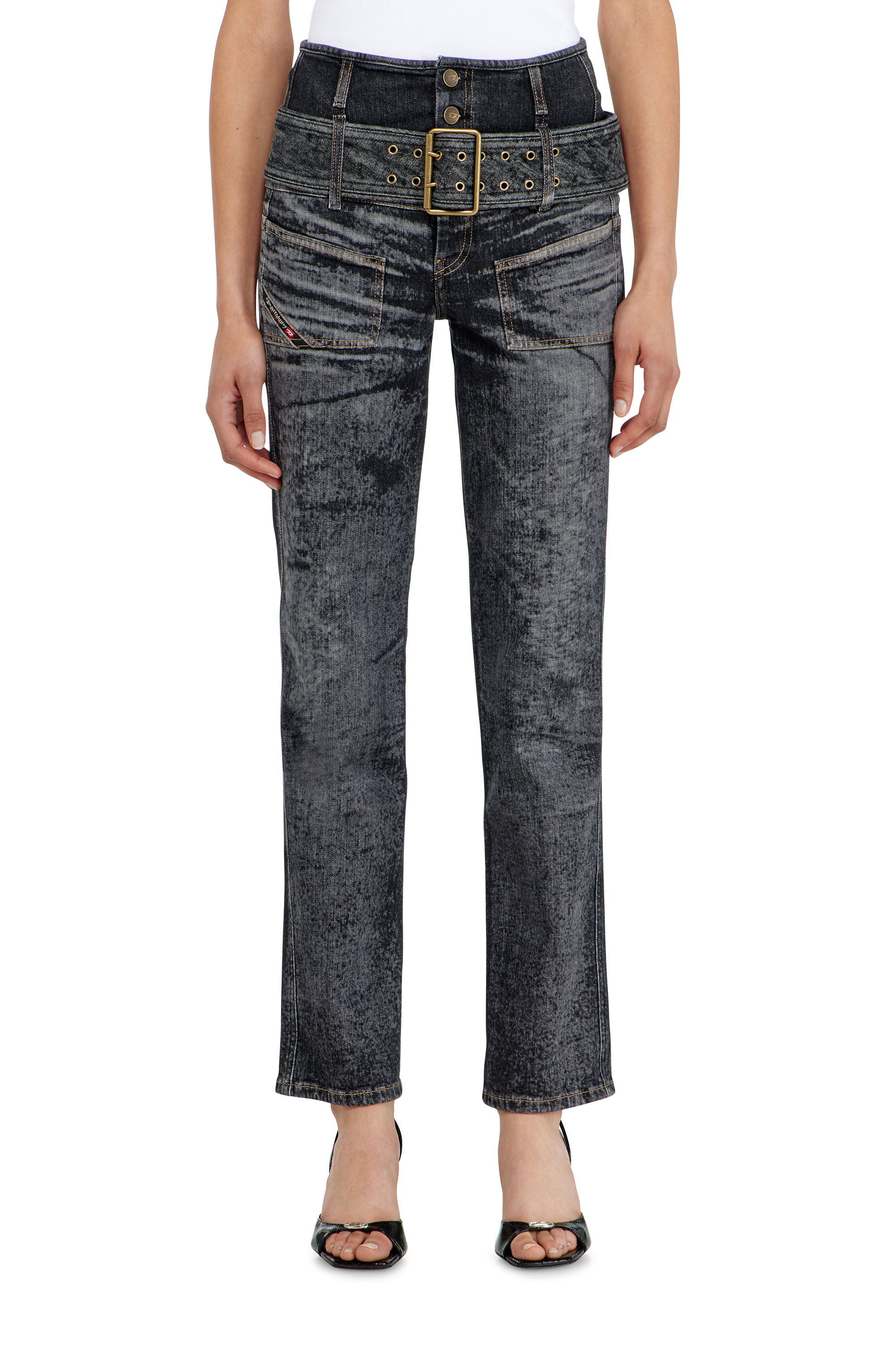 Diesel - Slim Jeans D-Gorina 09Q30 Femme, Noir/Gris fonc&eacute; - Image 4