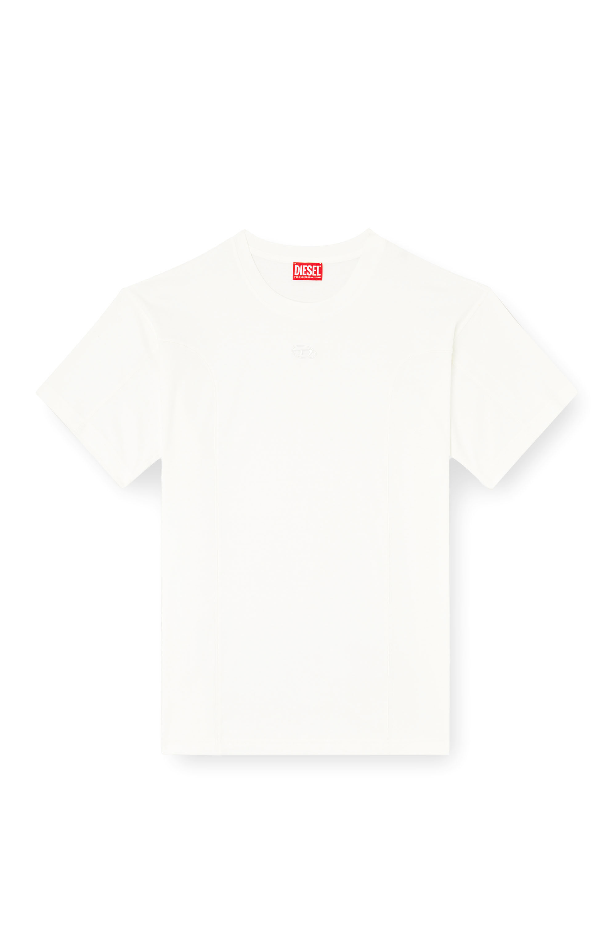 Diesel - T-NORM-INT, Herren Kurzarm-T-Shirt mit Einsätzen in Weiß - 2