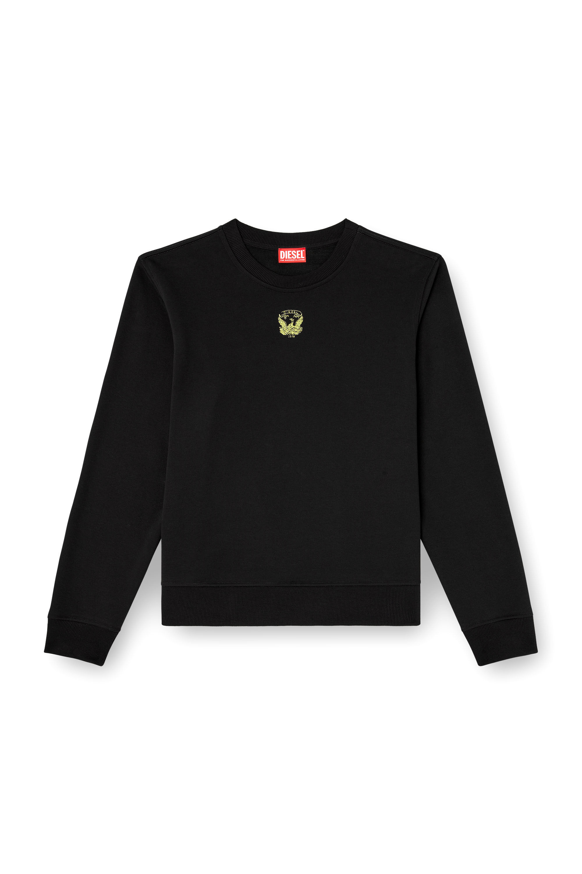 Diesel - S-GINN-T1, Sweat-shirt avec phénix brodé Homme in Noir - 4