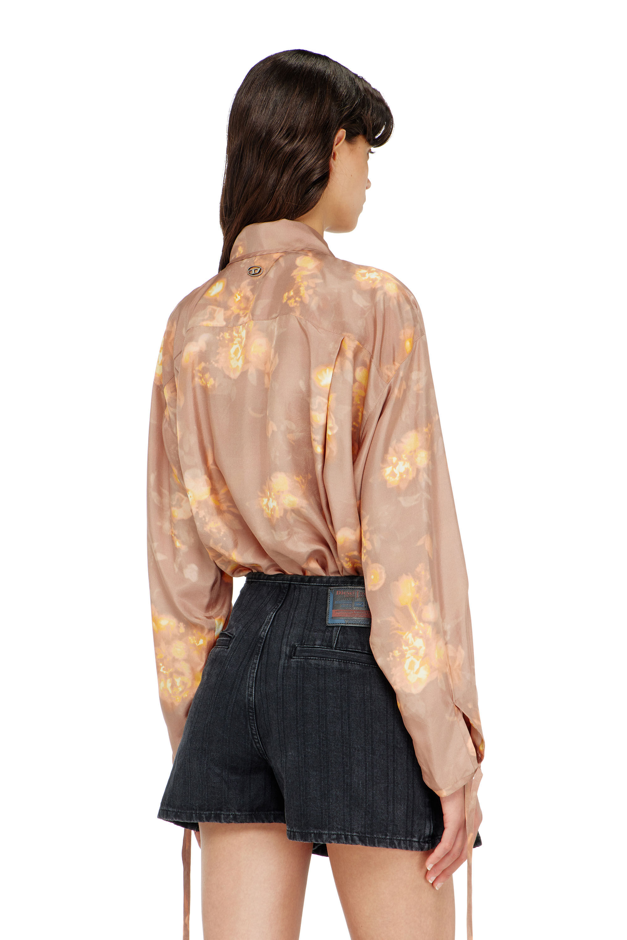 Diesel - C-ALLAS-T1, Damen Hemd aus habotai-seide mit blumenprint in null - 4