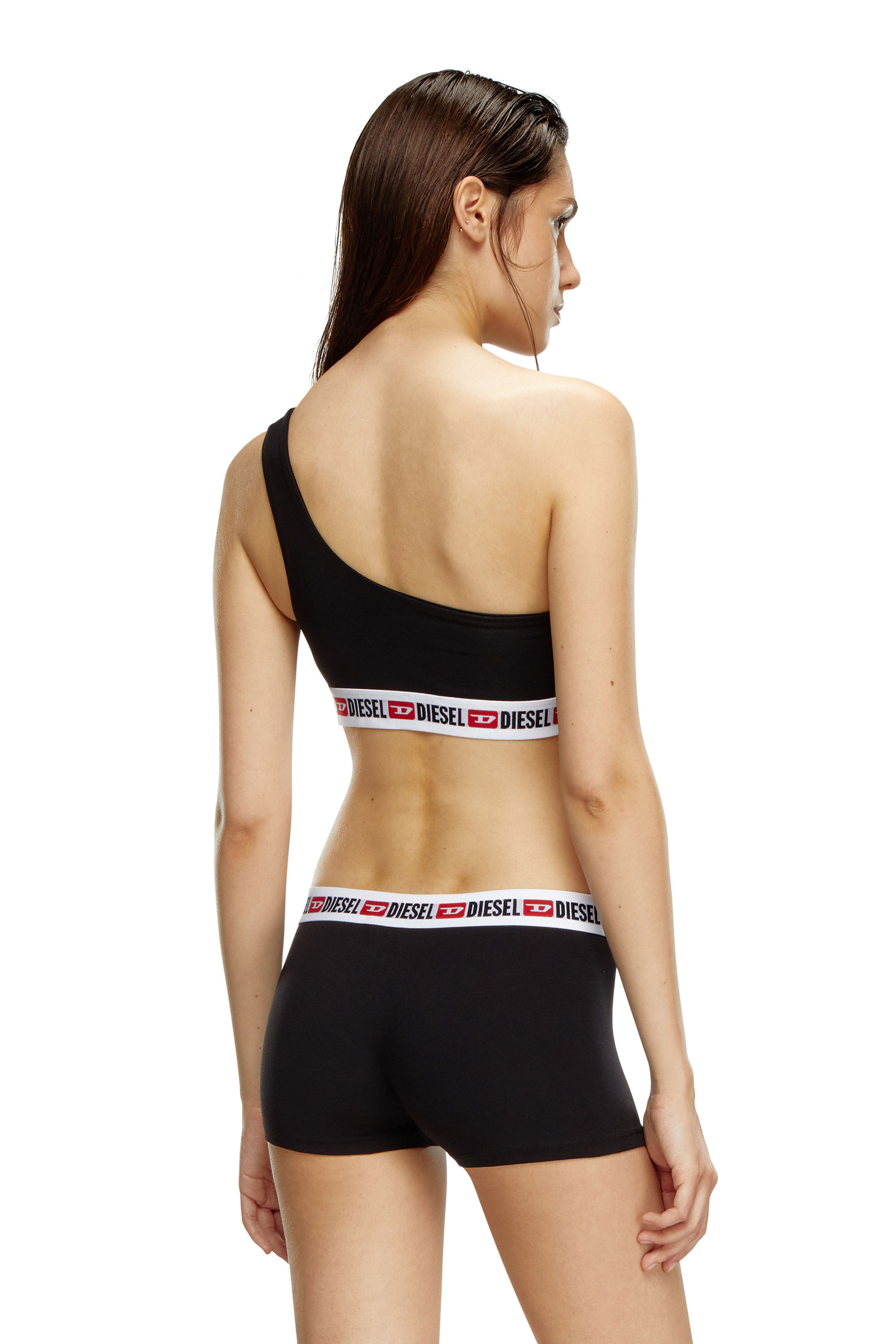 Diesel - UFPN-MYA, Donna Shorts con fascia elasticizzata con logo in vita in Nero - Image 4