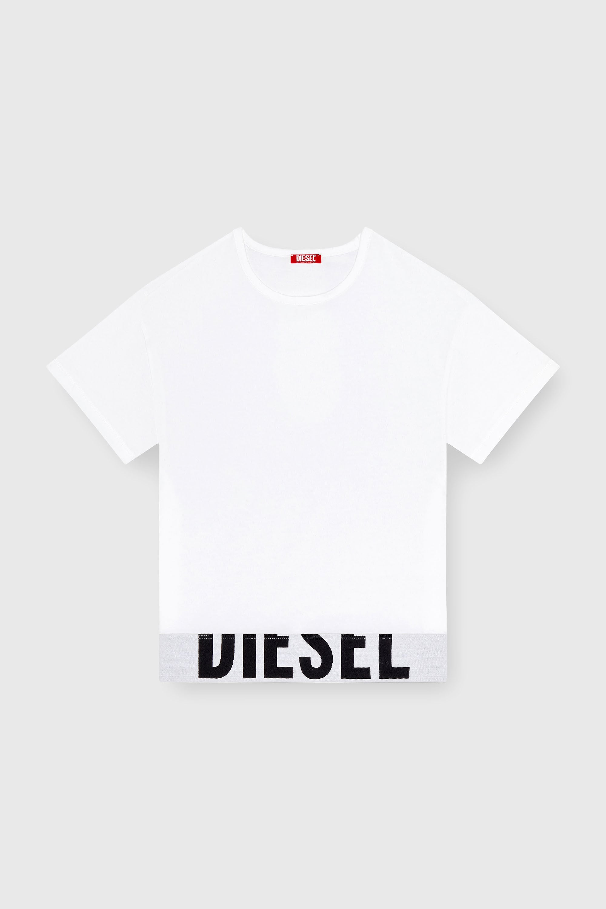 Diesel - UFTEE-SPORT-CROPPED-T-SHIRT, Crop top sportivo con fascia logo Donna in Bianco - 2