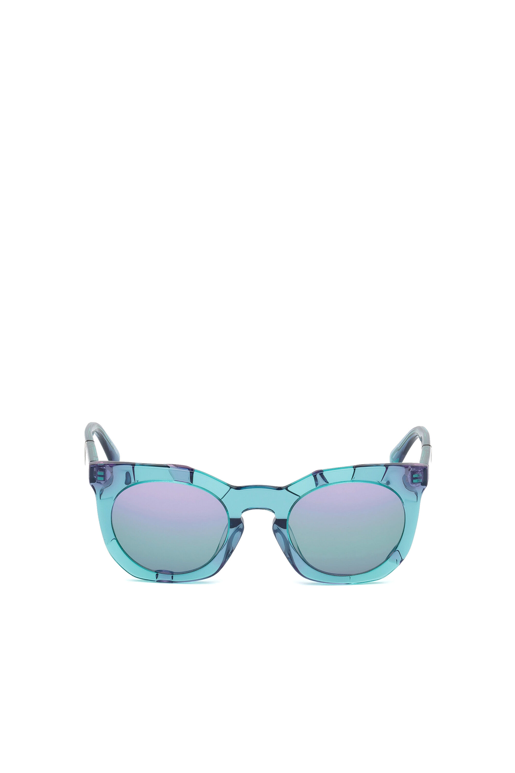 Diesel - DL0270, Damen Sonnenbrille mit innovativem Gestell in Azurblau - 1