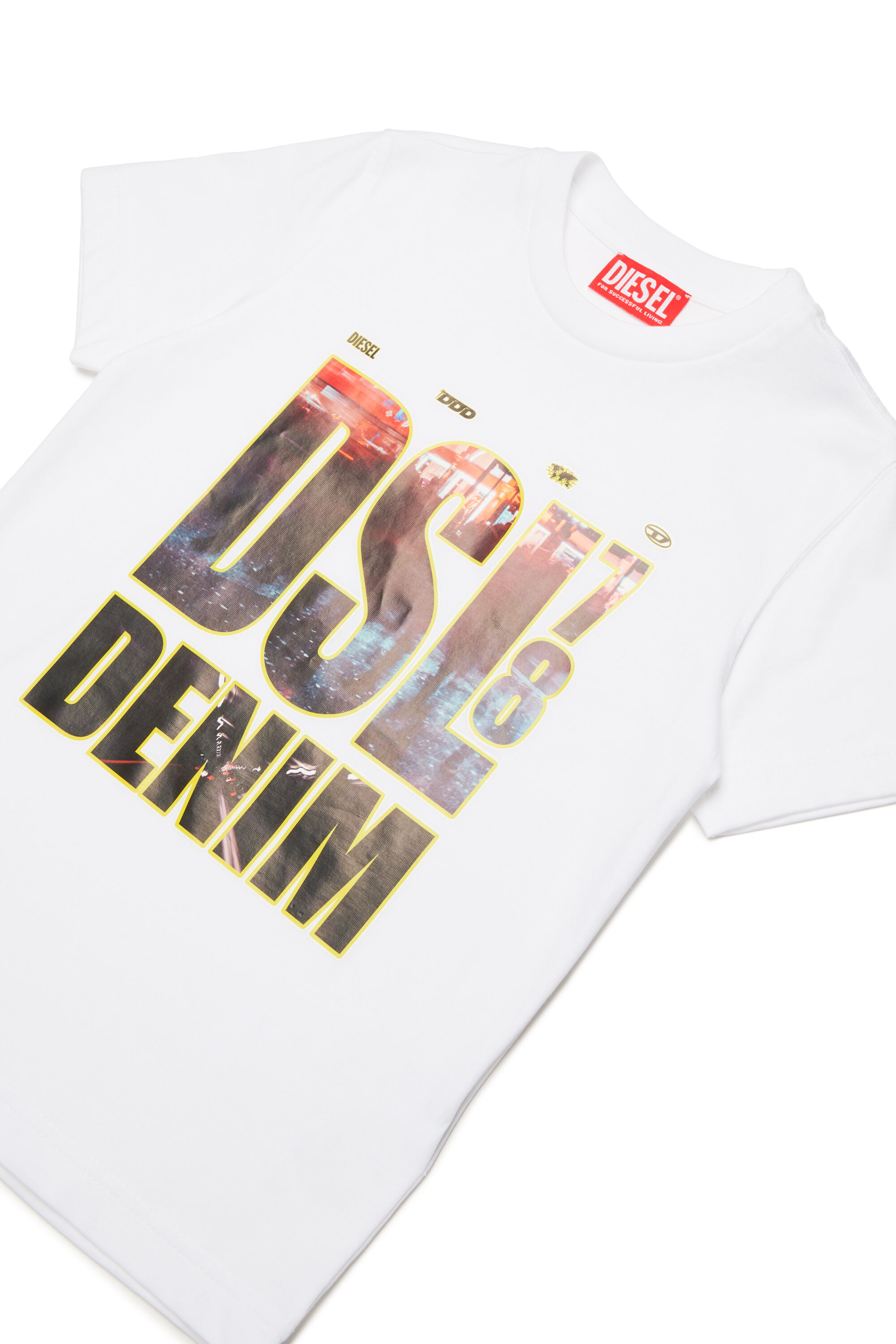 Diesel - TDIEGORL7, Uomo T-shirt con stampa Diesel Denim 78 con foto in Bianco - Image 3