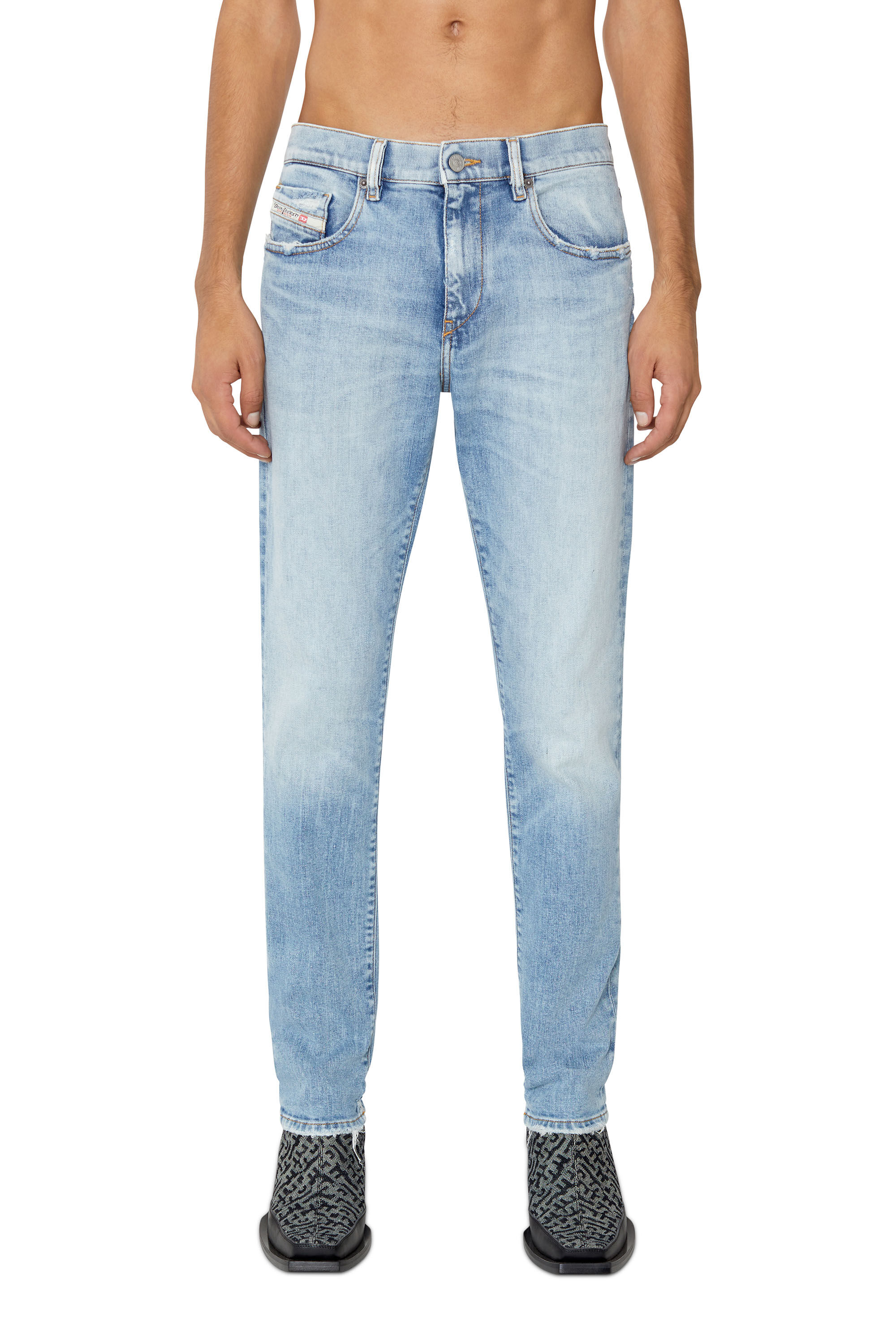 Diesel - Slim Jeans 2019 D-Strukt 09E67, Light Blue - Image 3