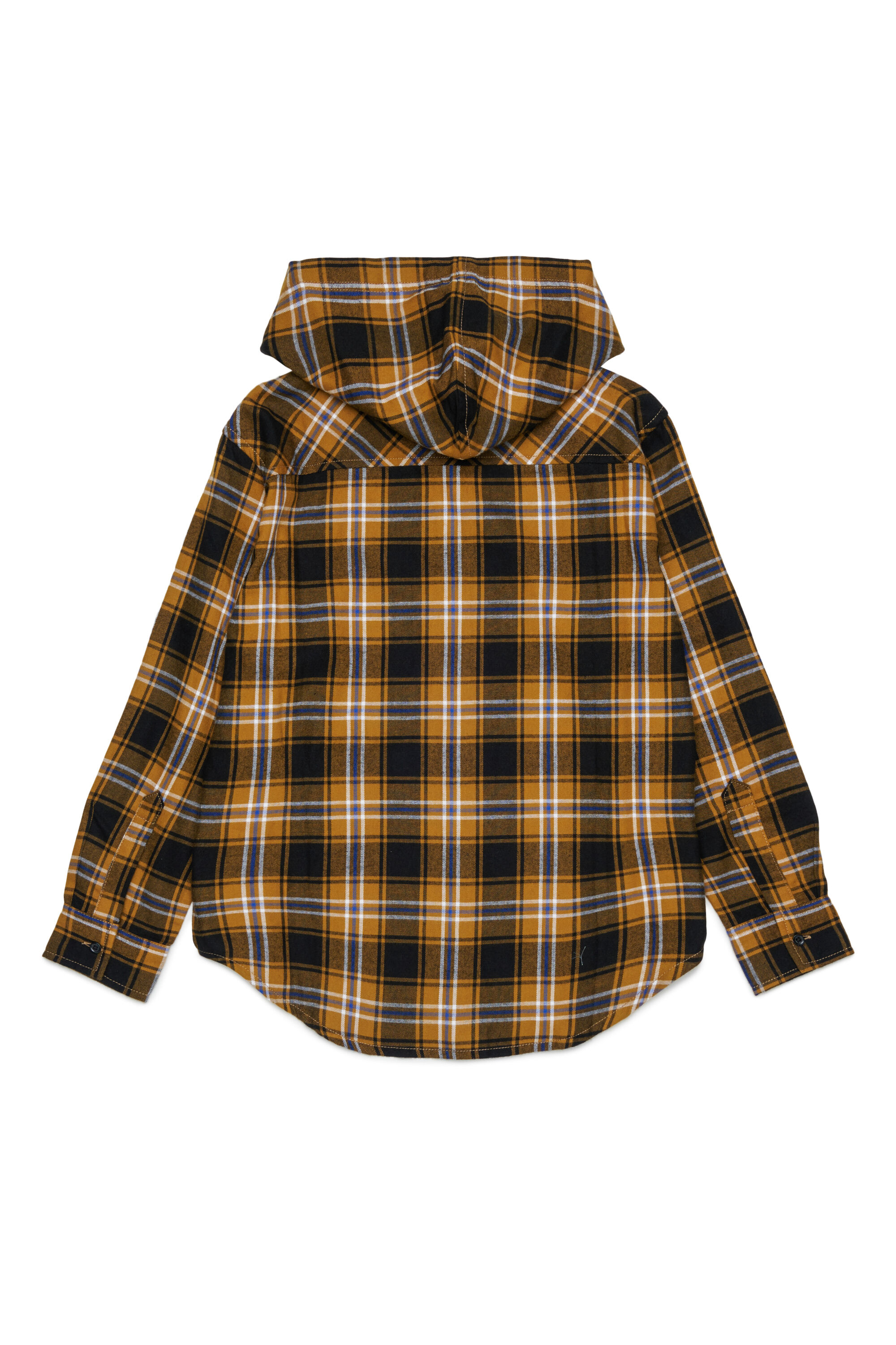 Diesel - CHECK OVER, Chemise &agrave; carreaux &agrave; capuche avec broderie Oval D Homme in Marron - 2